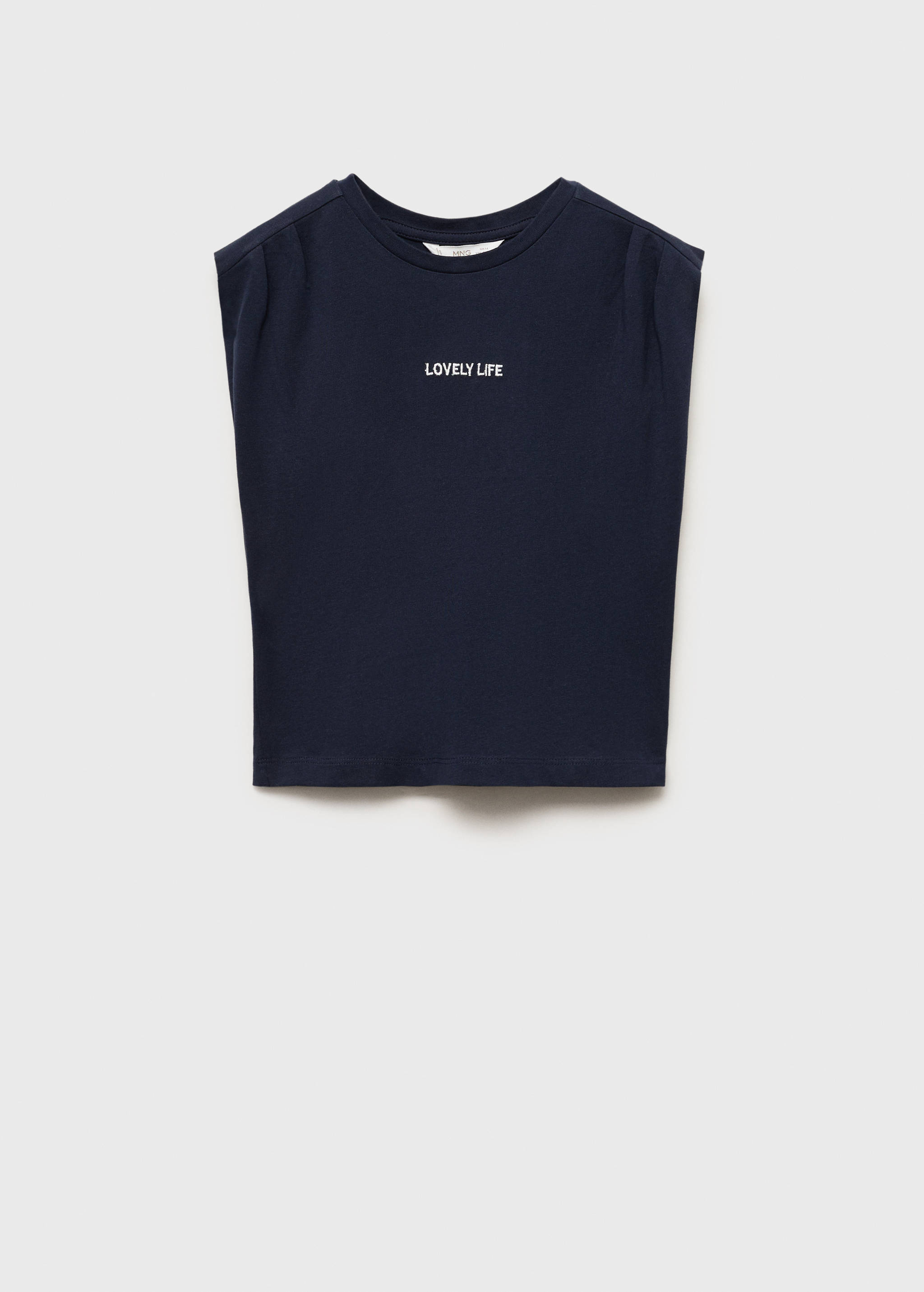 Camiseta mensaje pliegues hombros - Artículo sin modelo
