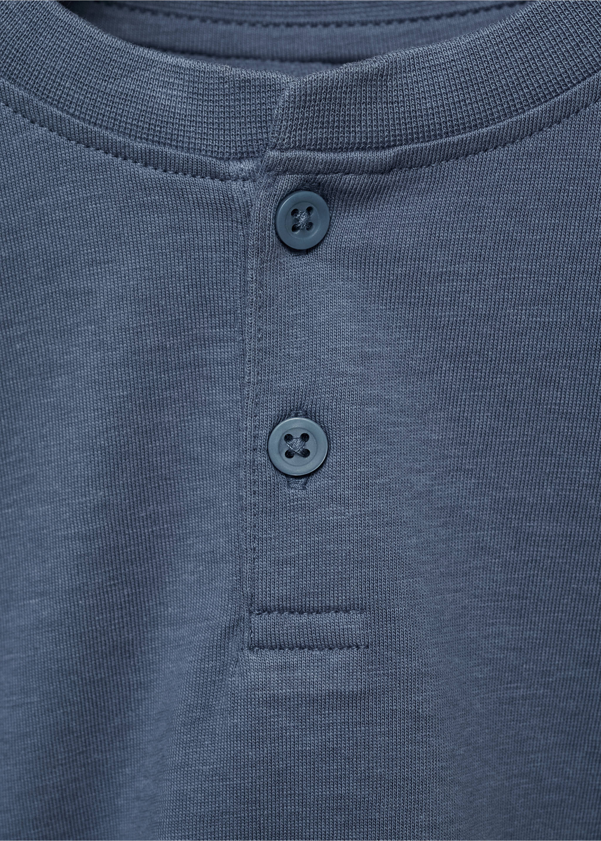 T-shirt coton boutons - Détail de l'article 8, Bleu. Ref: 87046718-00.