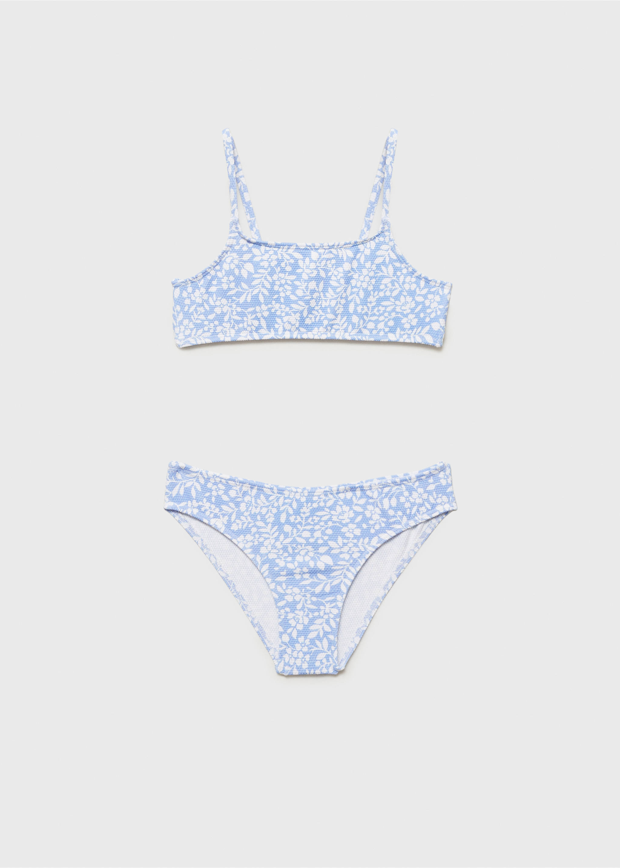 Floral print bikini - Article without model, Sky Blue. Ref: 87046720-00.