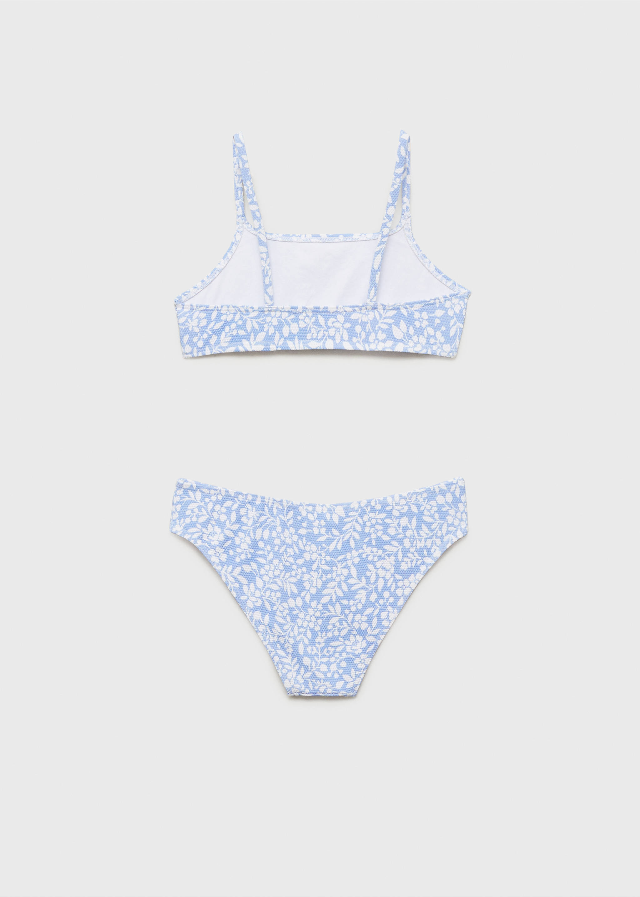 Floral print bikini - Reverse of the article, Sky Blue. Ref: 87046720-00.