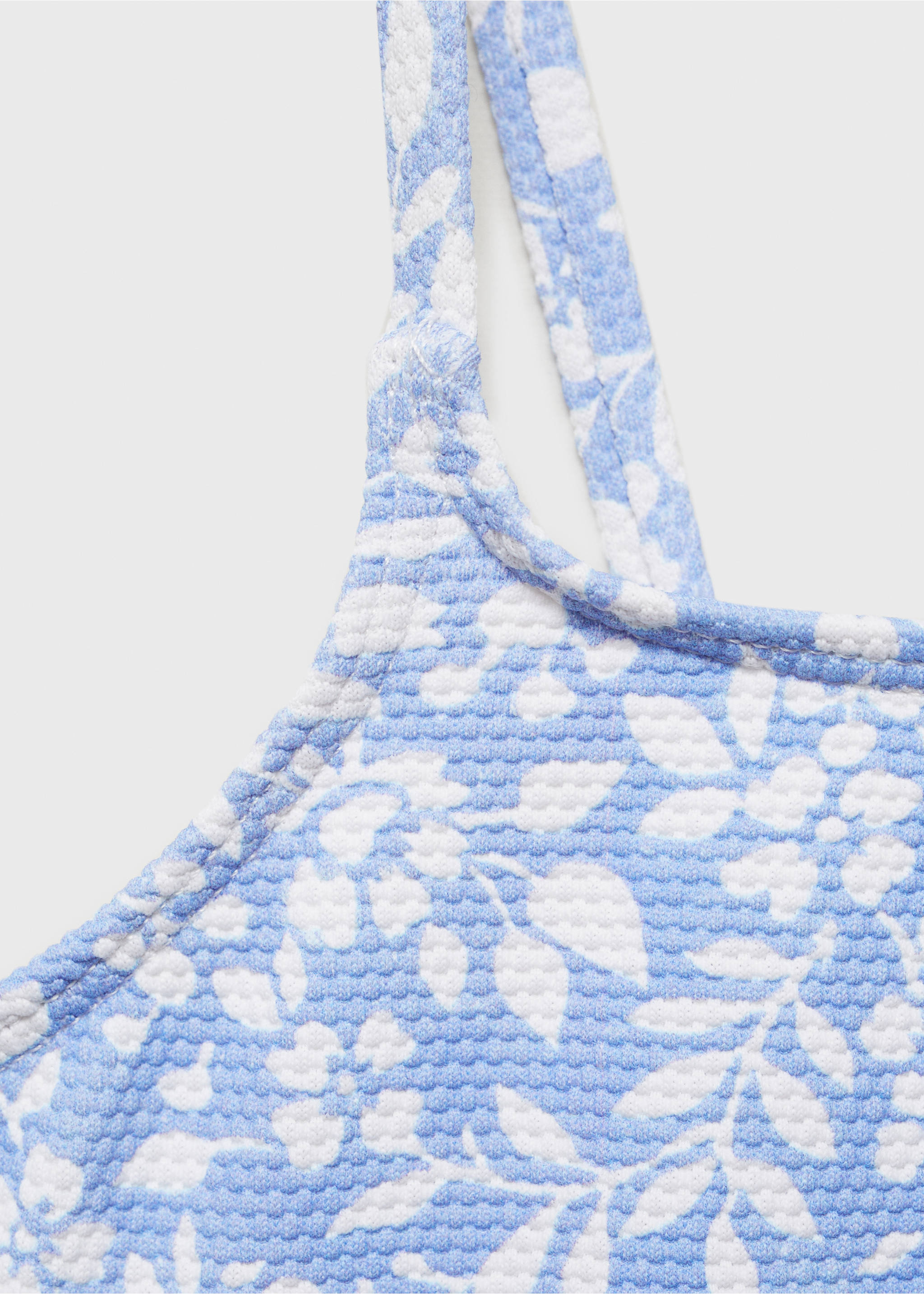 Floral print bikini - Details of the article 8, Sky Blue. Ref: 87046720-00.