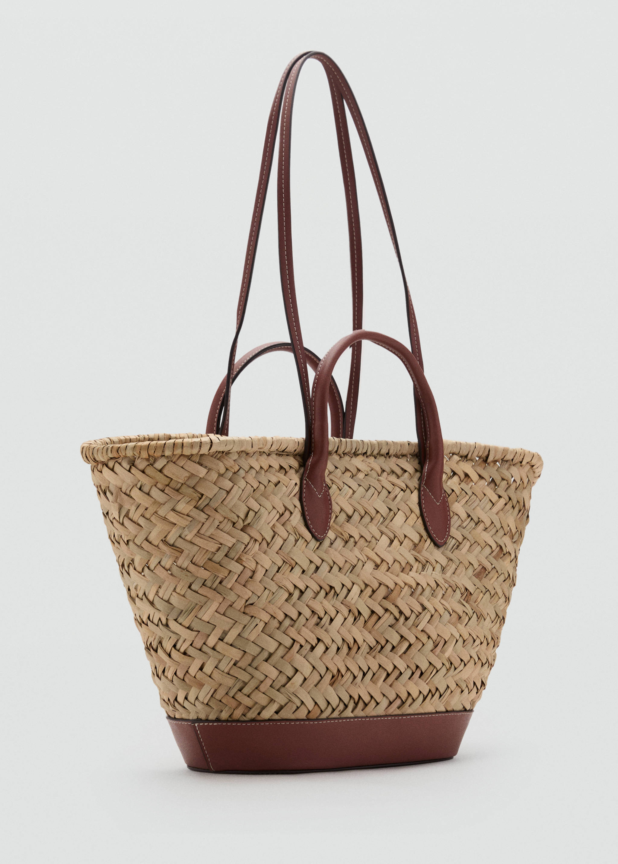 Large double-handle natural fiber basket - Medium plane