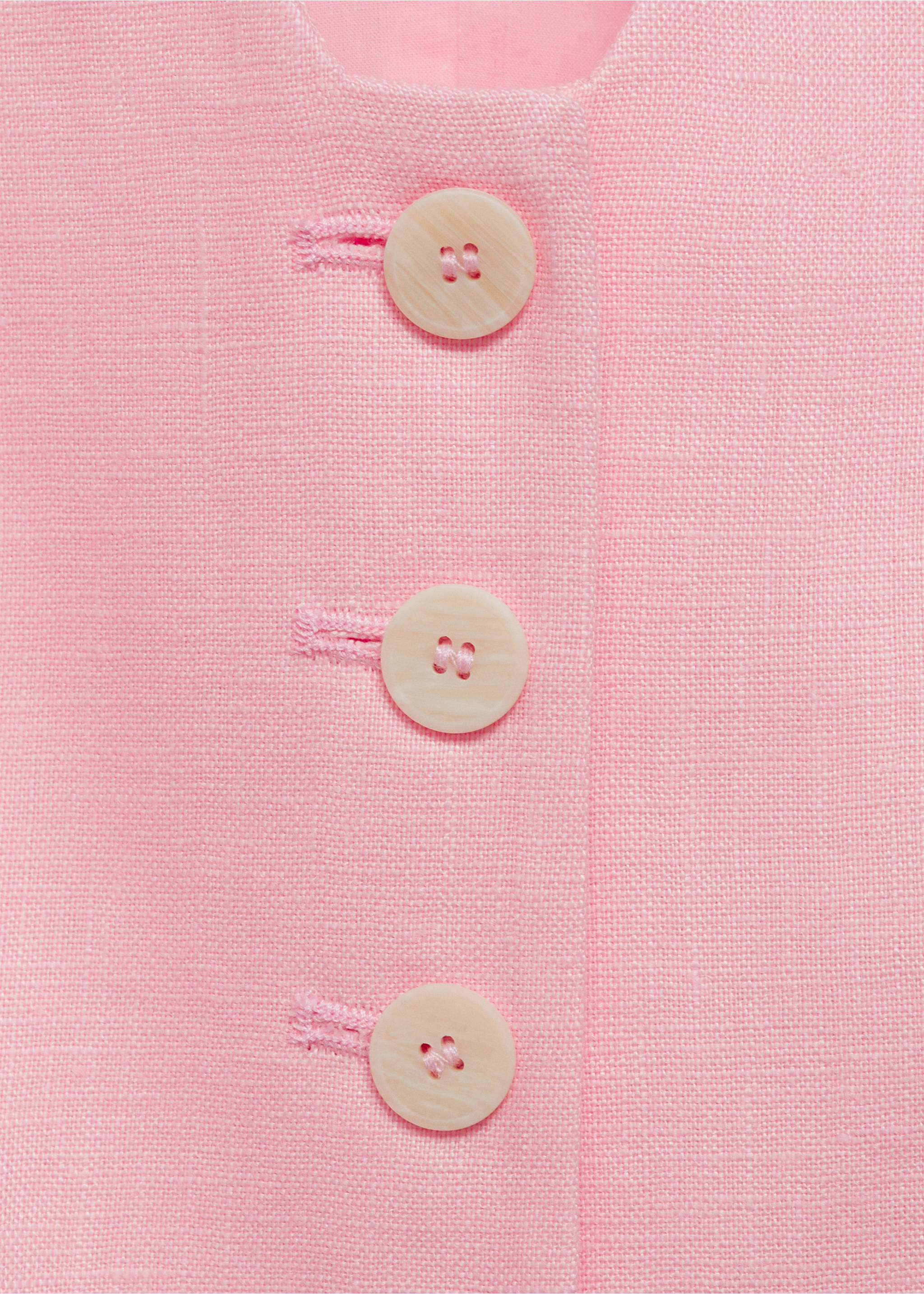 Linen suit waistcoat - Details of the article 8, Light Pink. Ref: 87047162-00.
