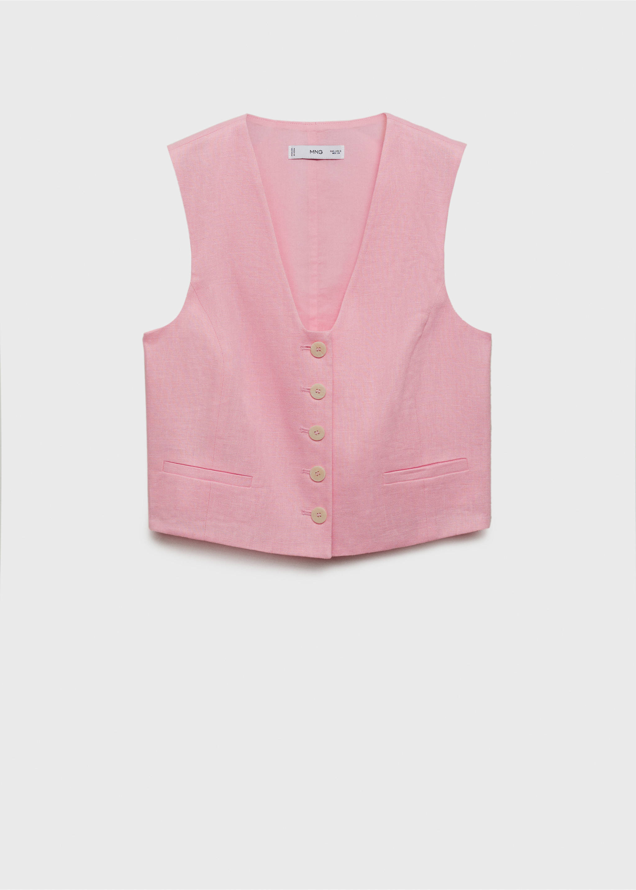 Gilet completo lino - Articolo senza modello, Rosa chiaro. Ref: 87047162-00.