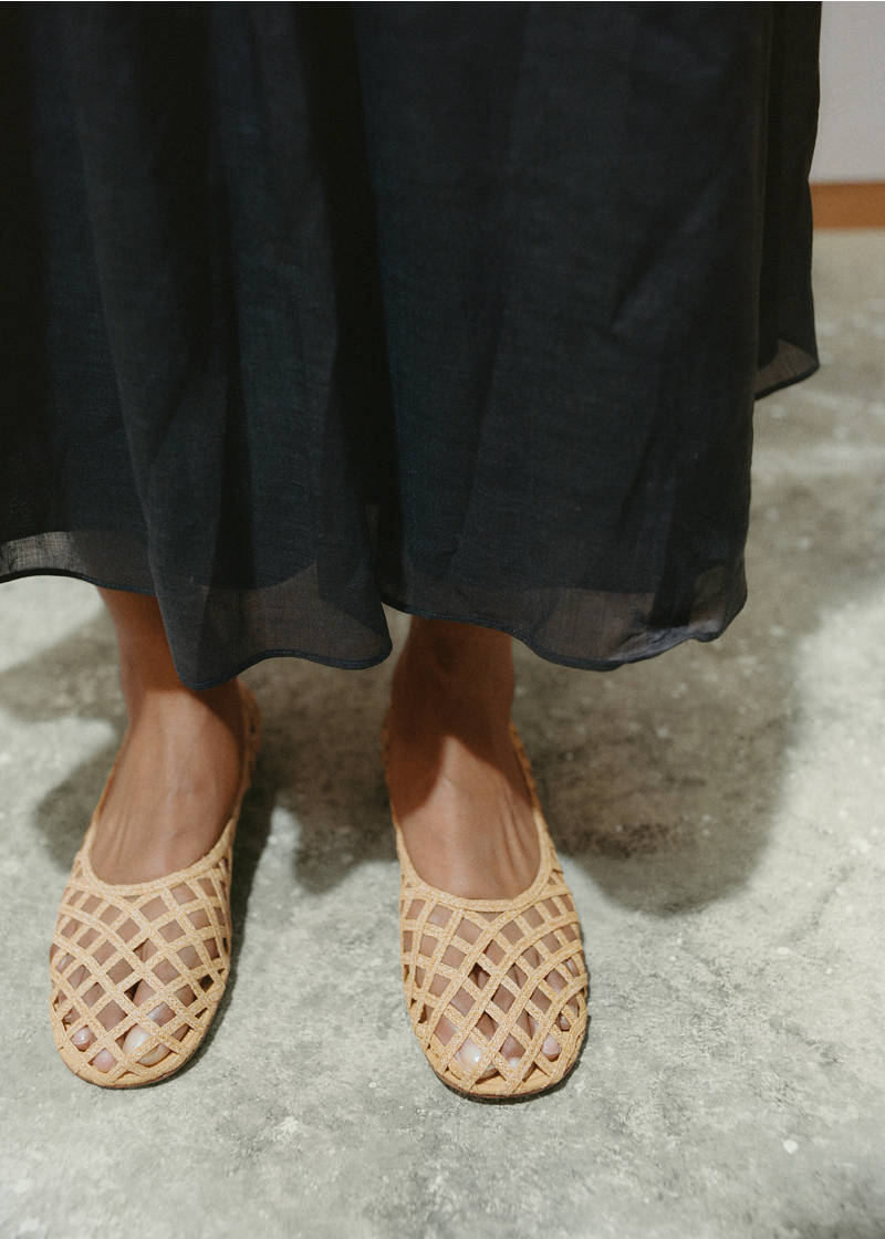 Natural fiber ballet flats - Medium Brown