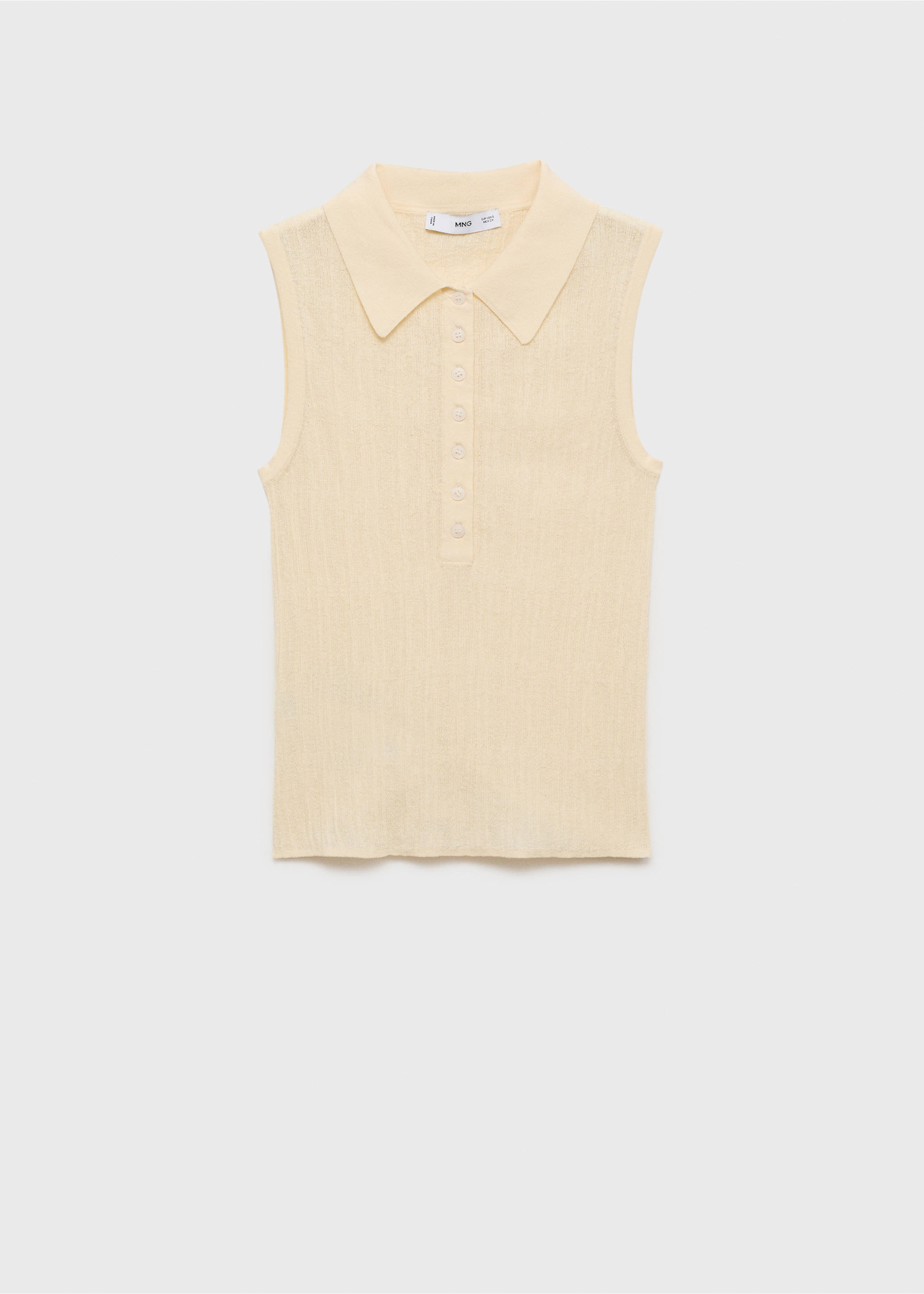 Top maglia collo polo - Articolo senza modello, Vaniglia. Ref: 87047165-00.
