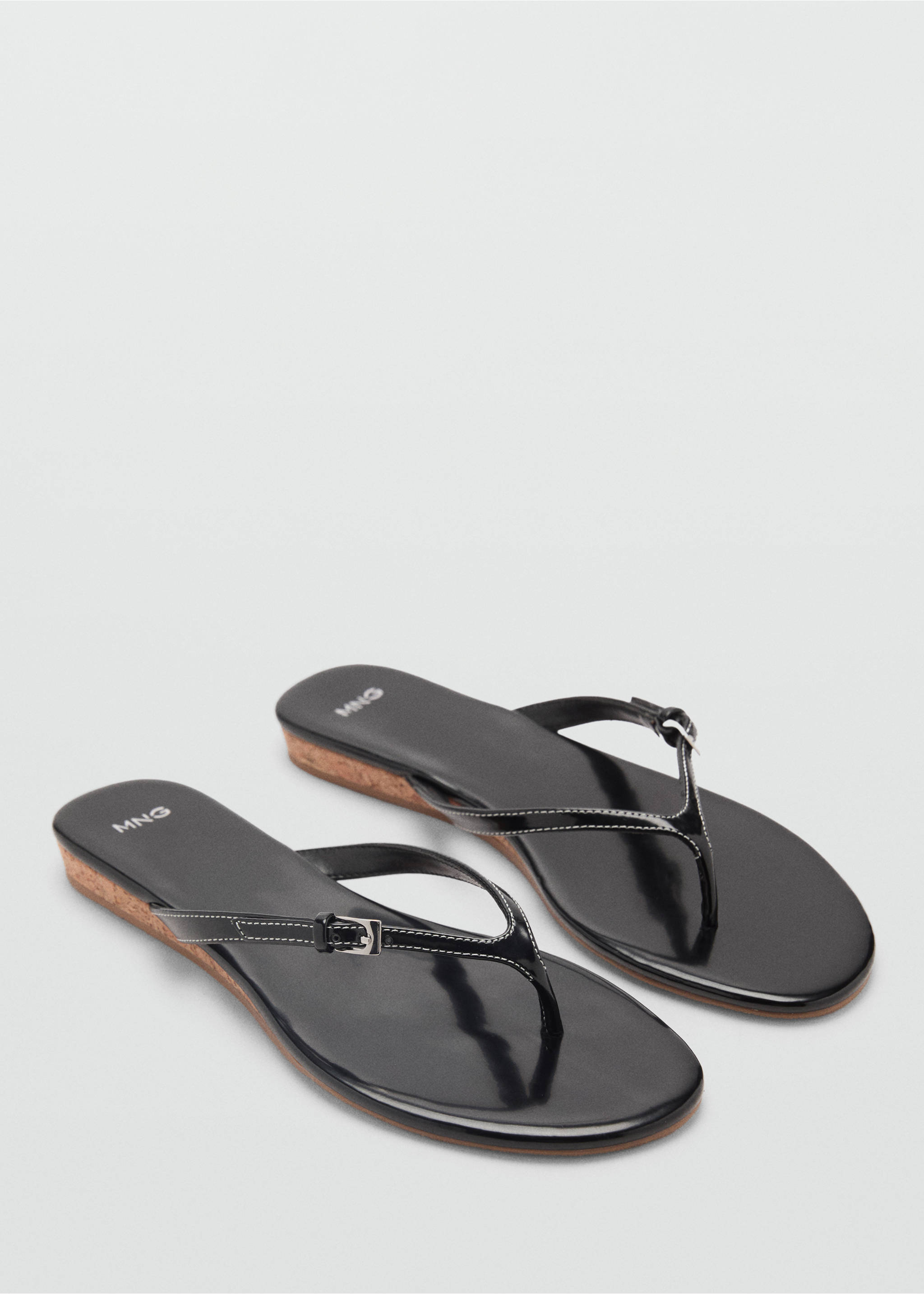 Buckle strap sandals - Medium plane, Black. Ref: 87047166-00.