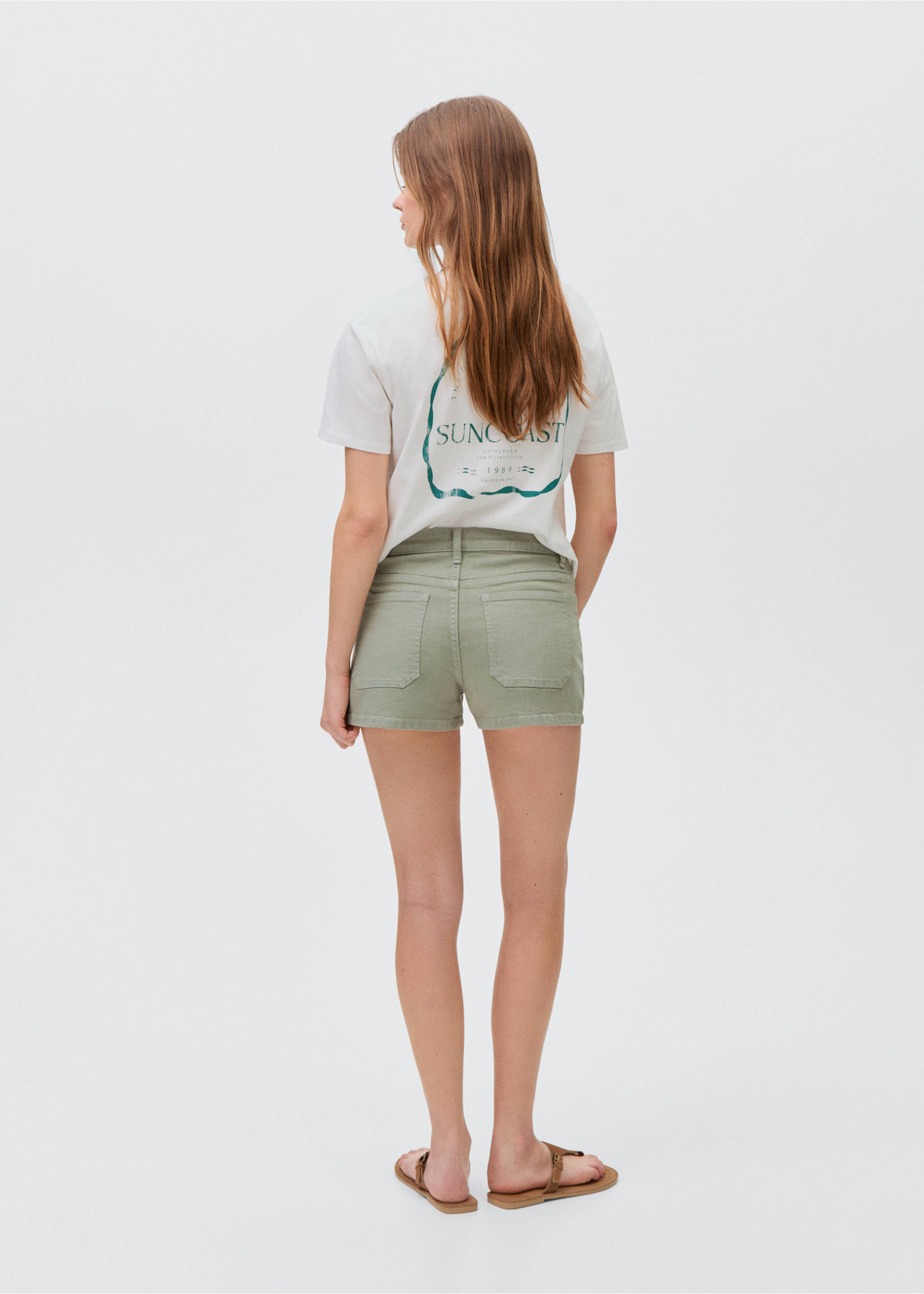 Cotton shorts with pockets - Reverse of the article, Pastel Green. Ref: 87047167-00.