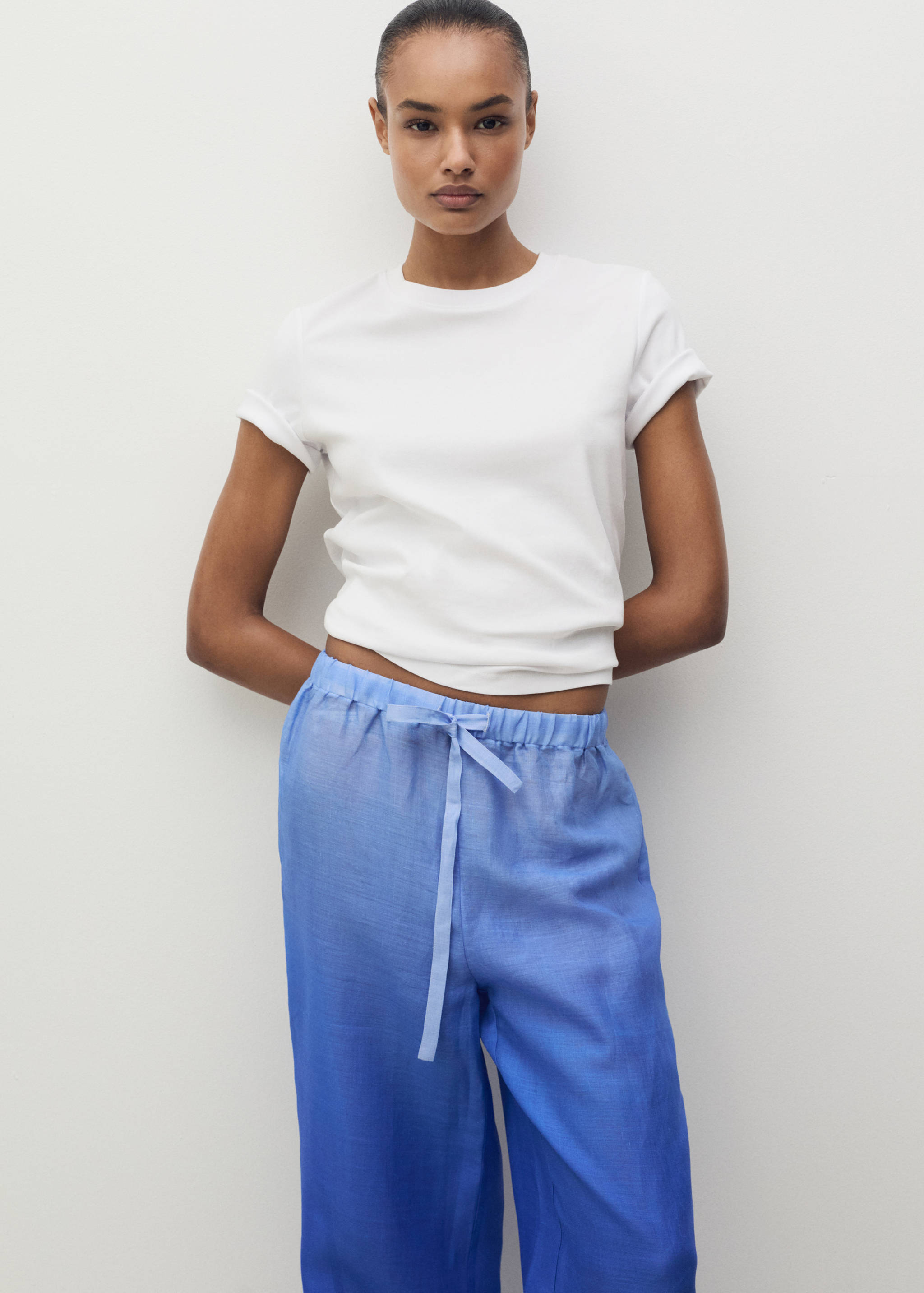 Ramie pants with degraded effect - Details of the article 1