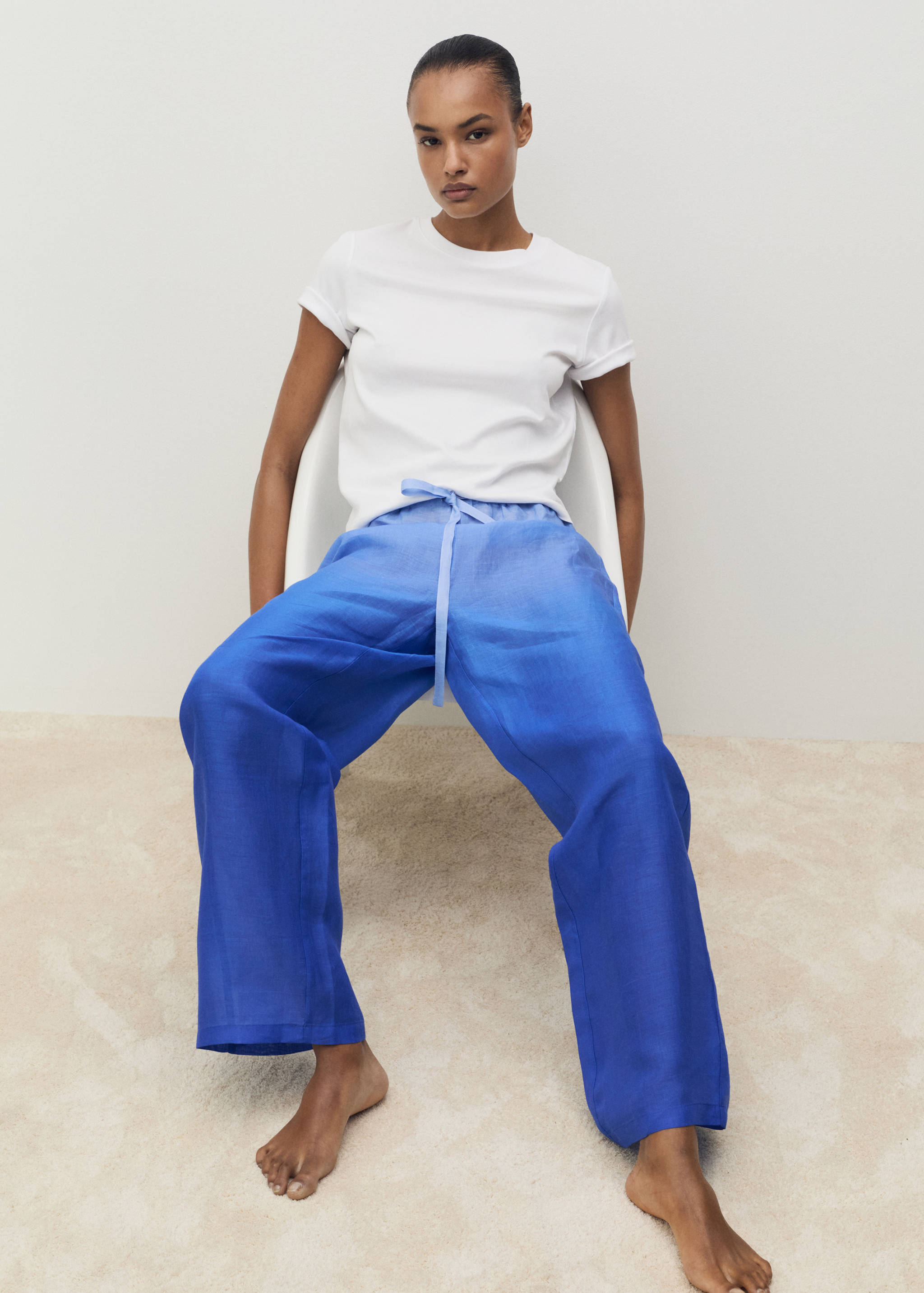 Ramie pants with degraded effect - Details of the article 2