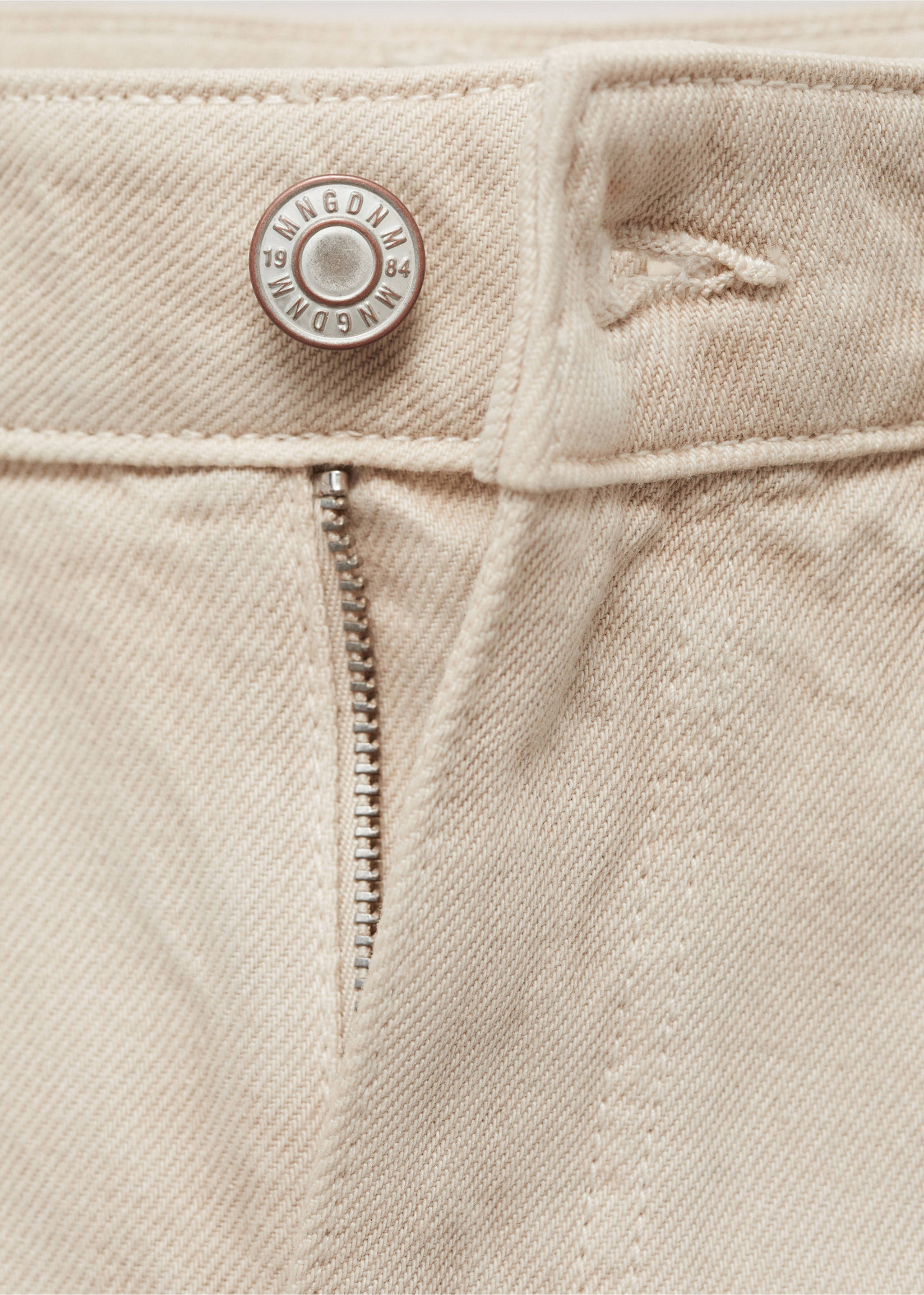 High-rise balloon jeans - Details of the article 8, Sand. Ref: 87047173-00.