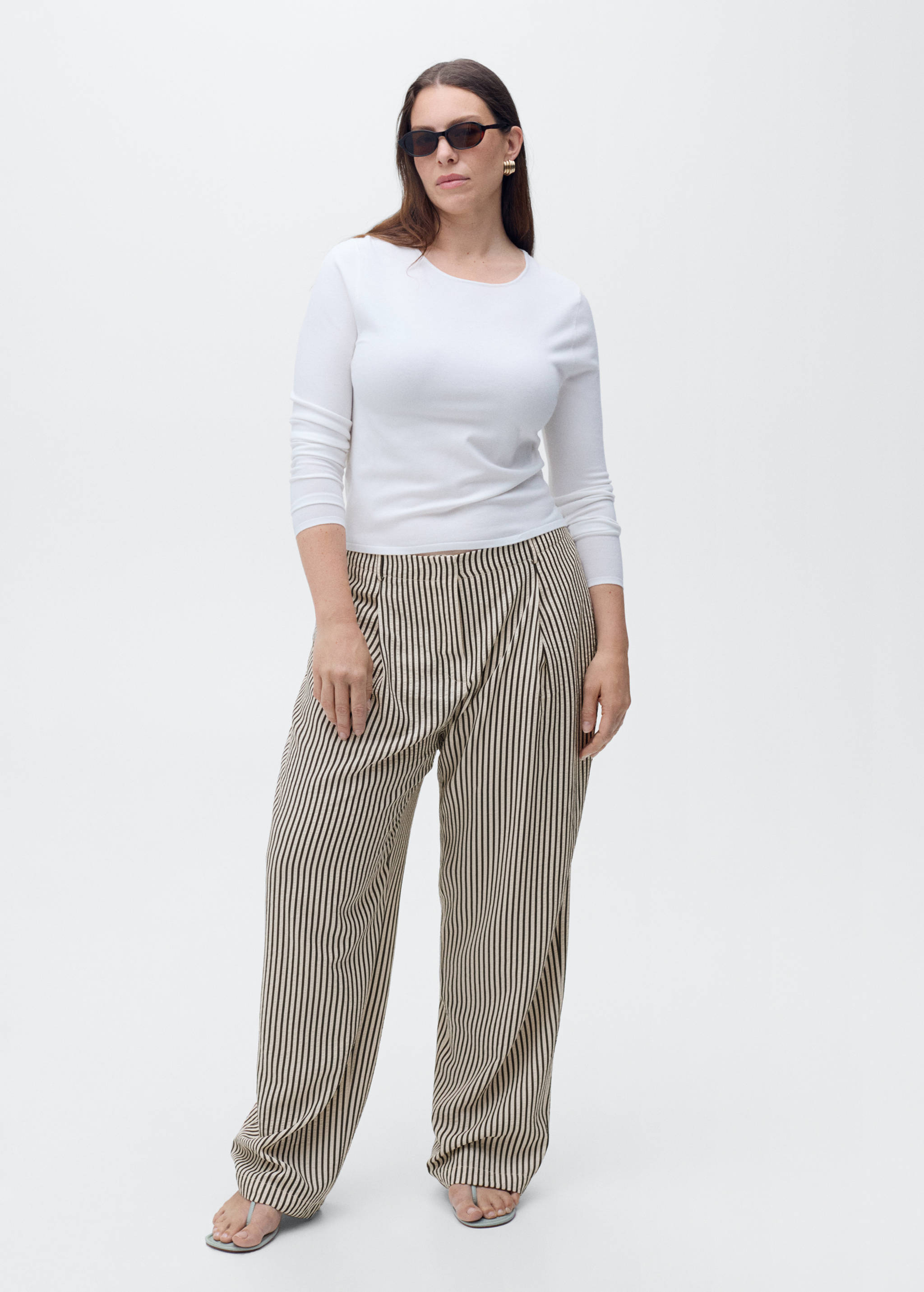 Texture striped trousers - Details of the article 3