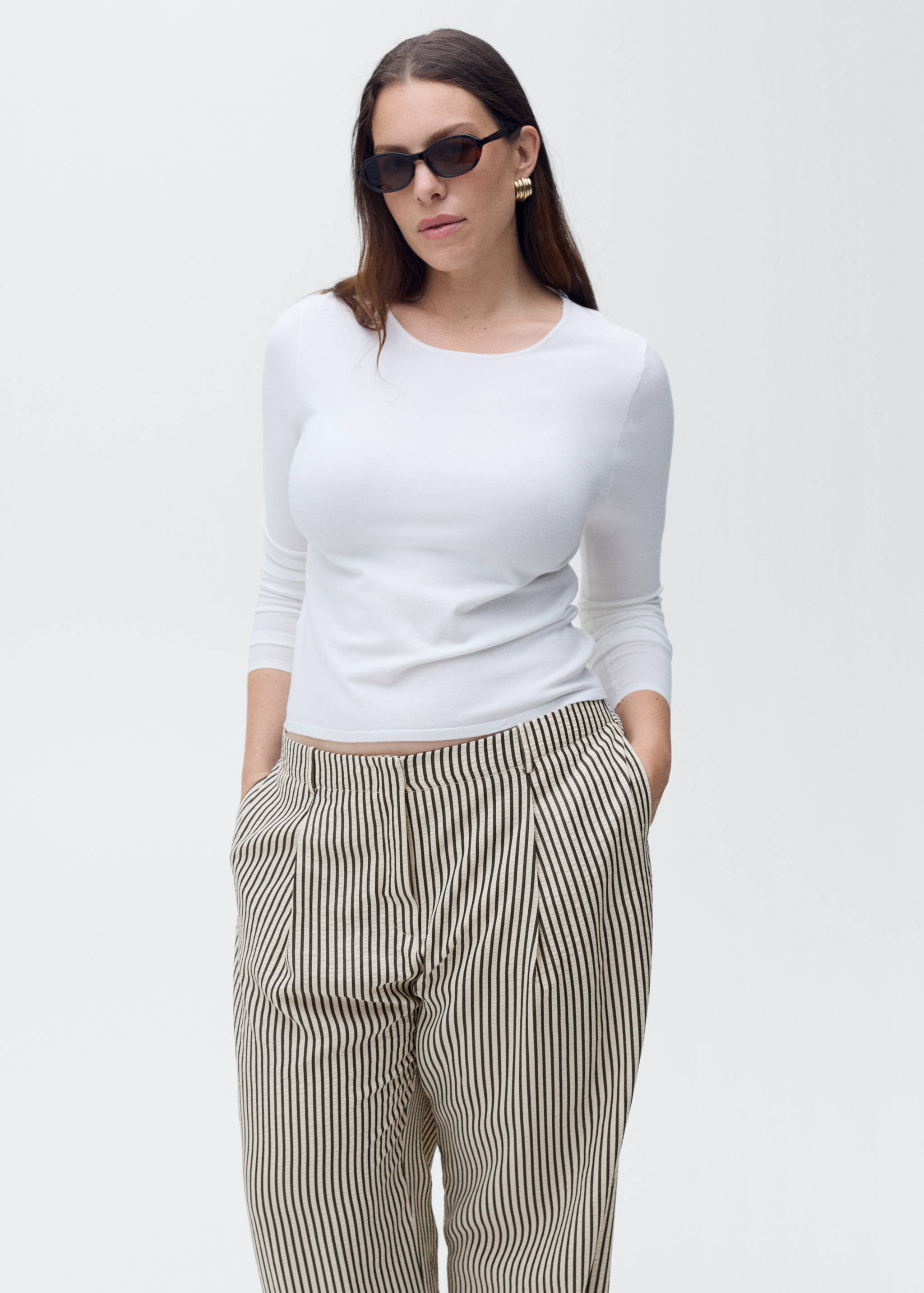 Texture striped trousers - Details of the article 5
