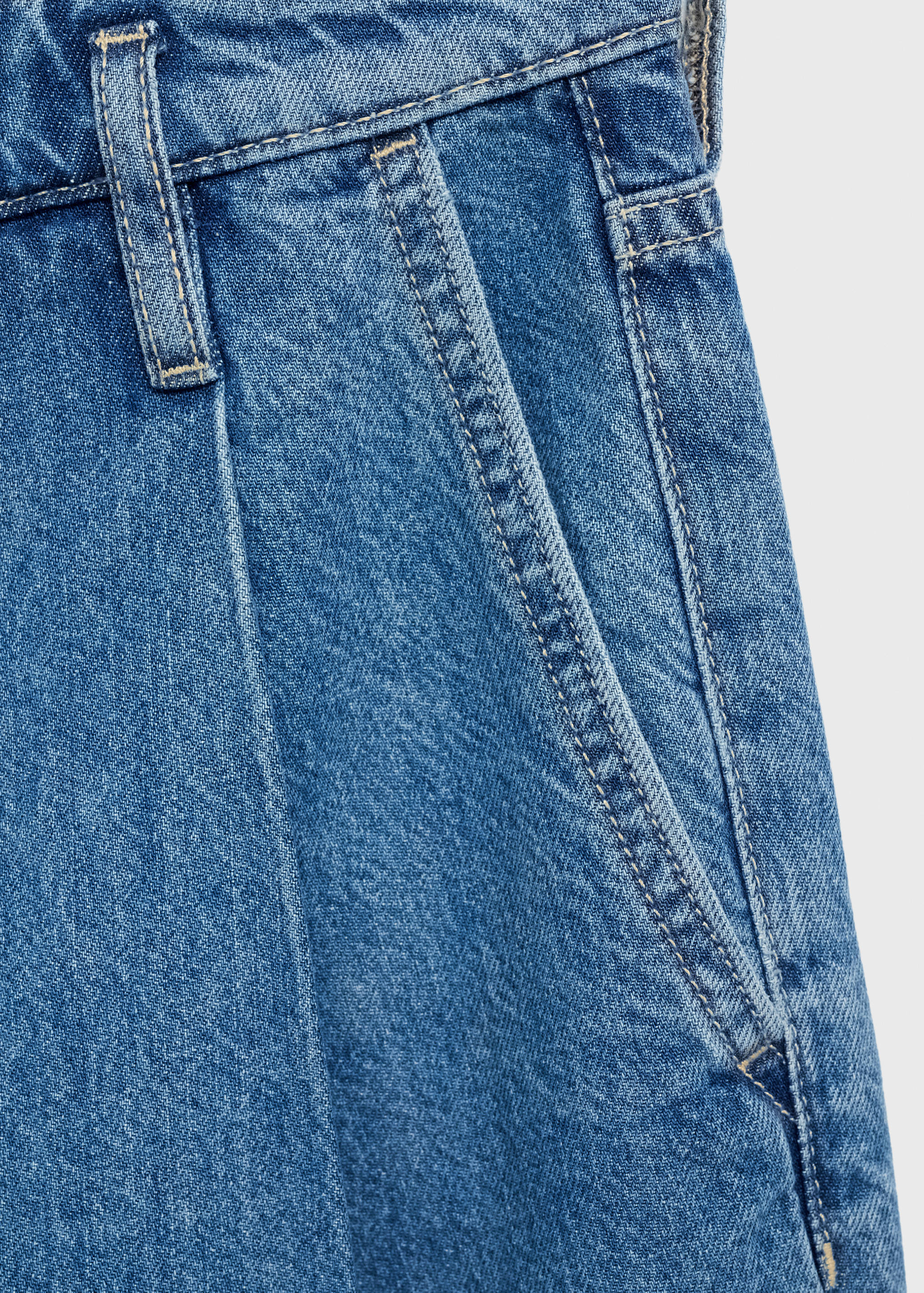 Pleated denim bermuda jorts - Details of the article 0