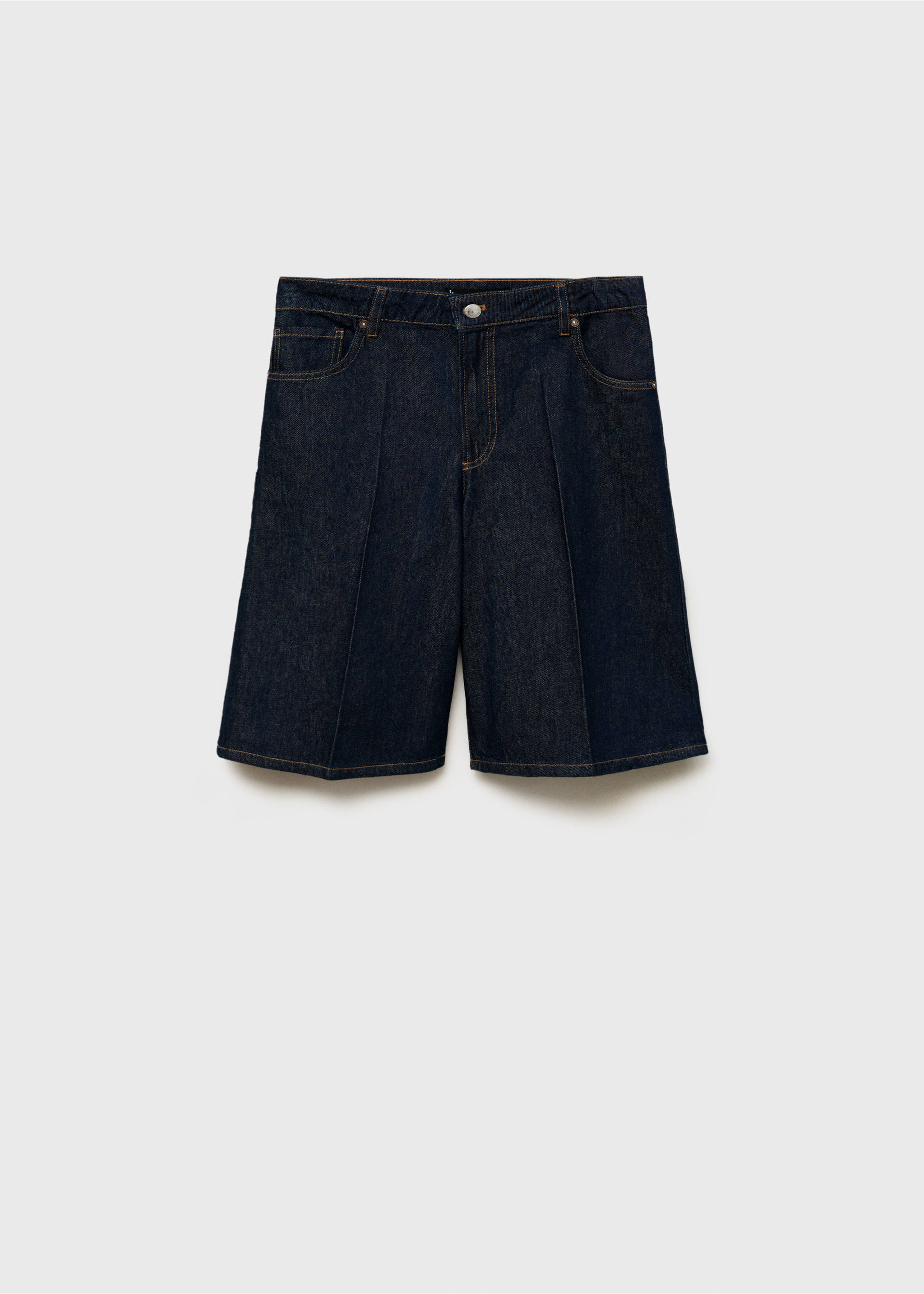 Bermuda jort denim taille haute - Article sans modèle, Bleu. Ref: 87047177-00.
