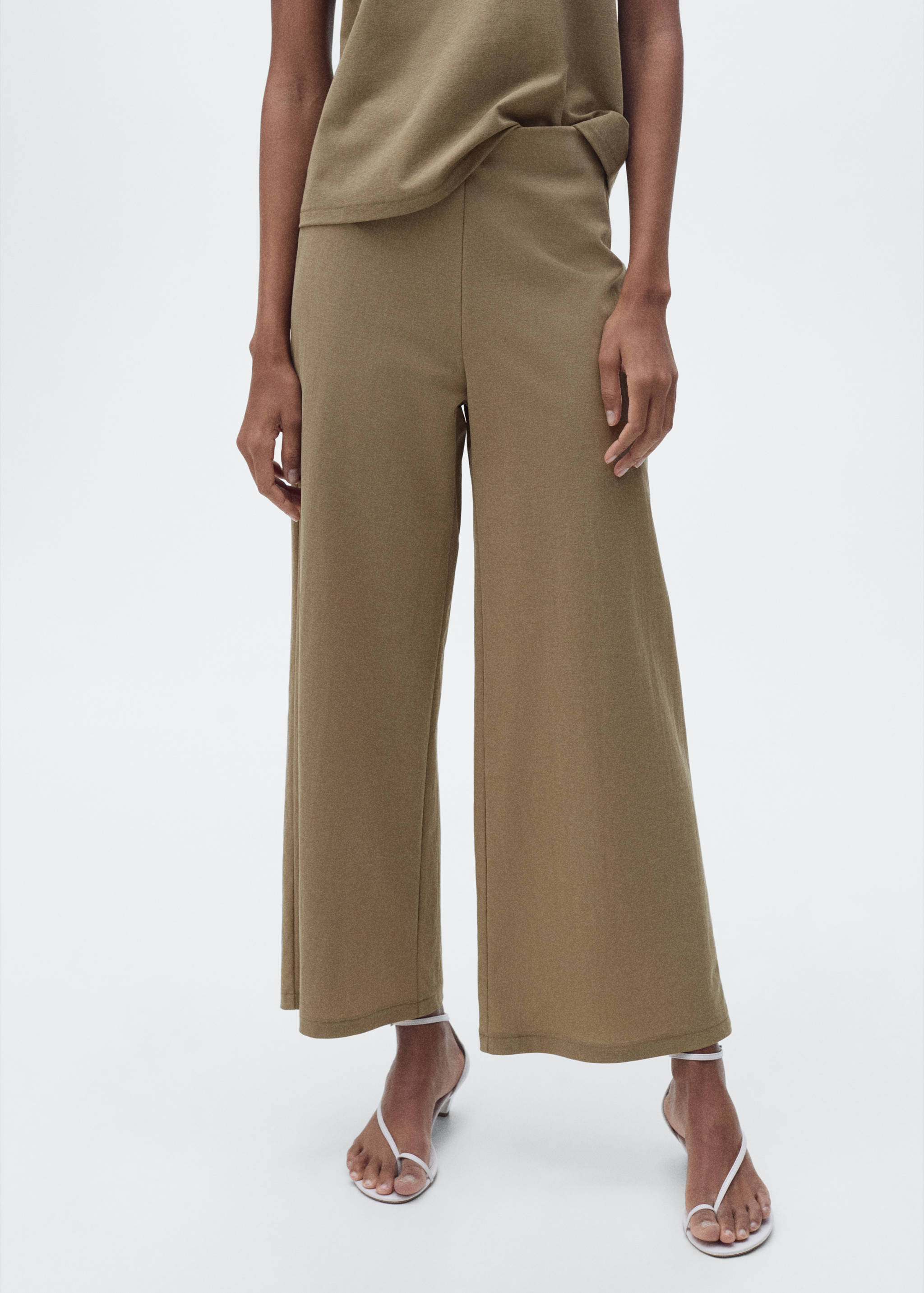 Cropped palazzo trousers - Medium plane