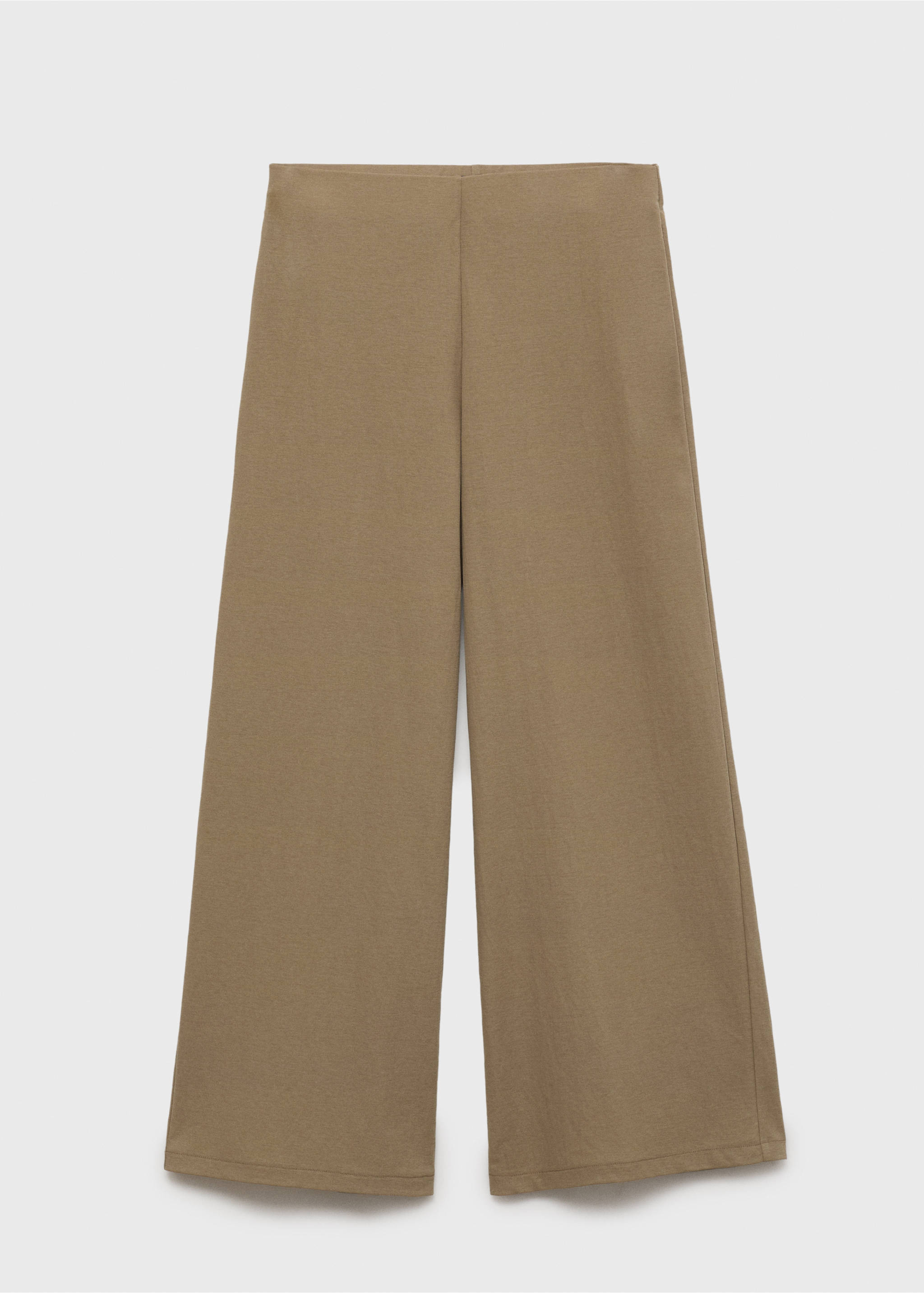 Cropped palazzo trousers - Article without model, Khaki. Ref: 87047178-00.