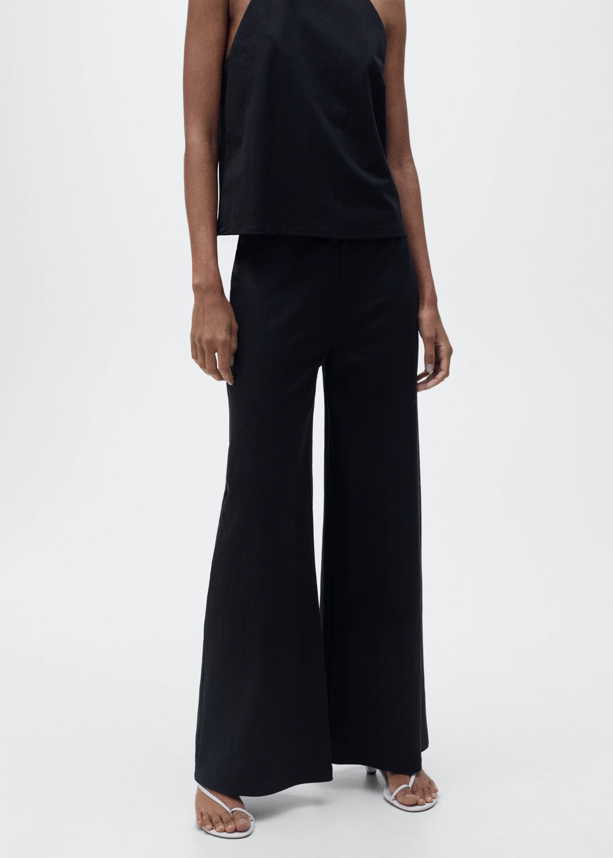 Cropped palazzo trousers - Medium plane