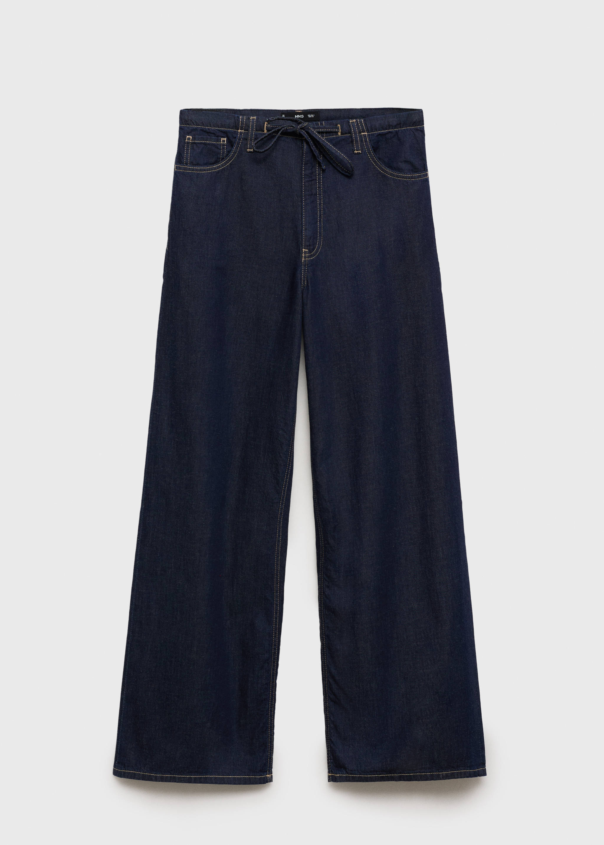 Wideleg denim broek met ceintuur - Artikel zonder model