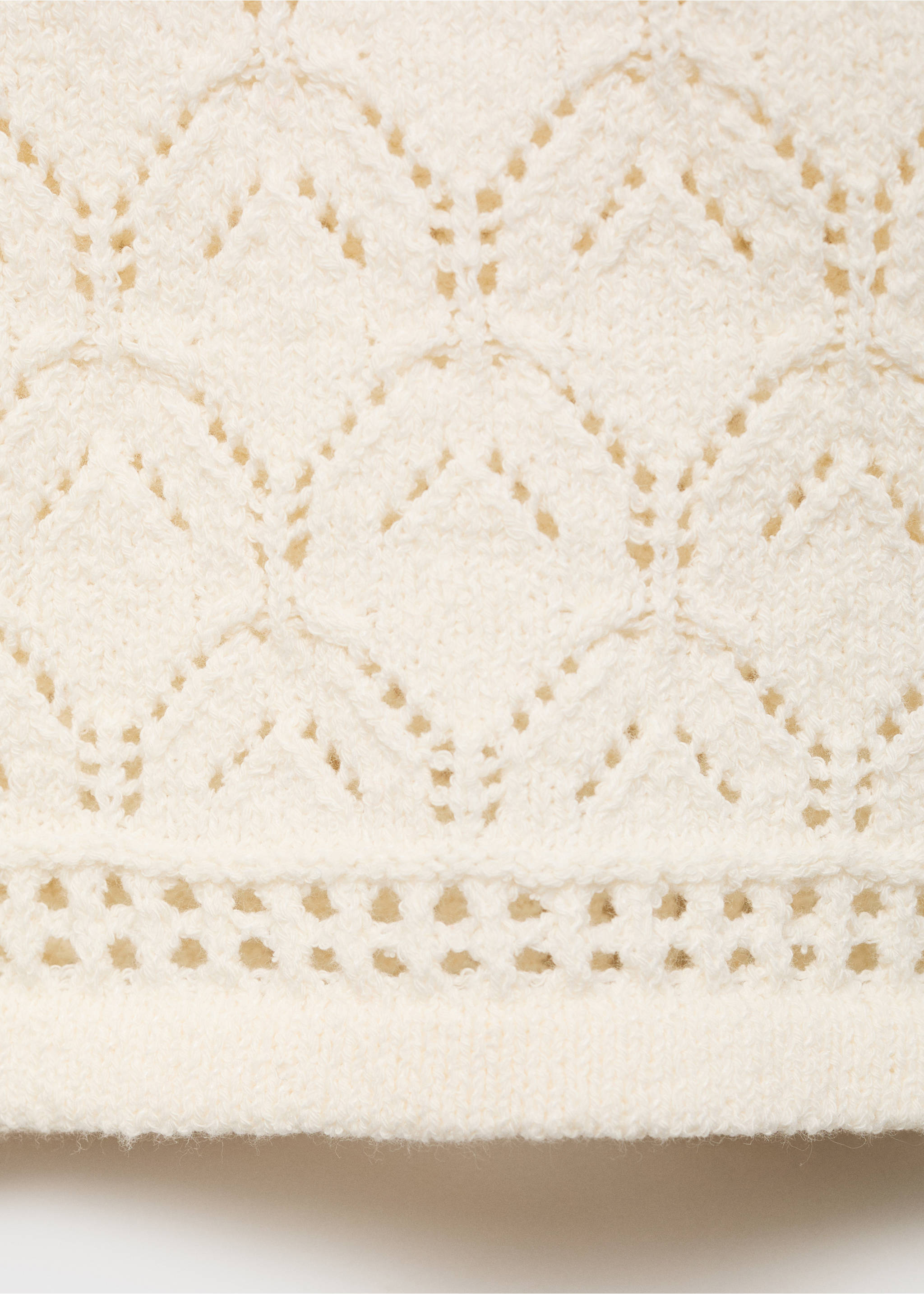 Openwork detail knit cardigan - Details of the article 0, Ecru. Ref: 87047182-00.