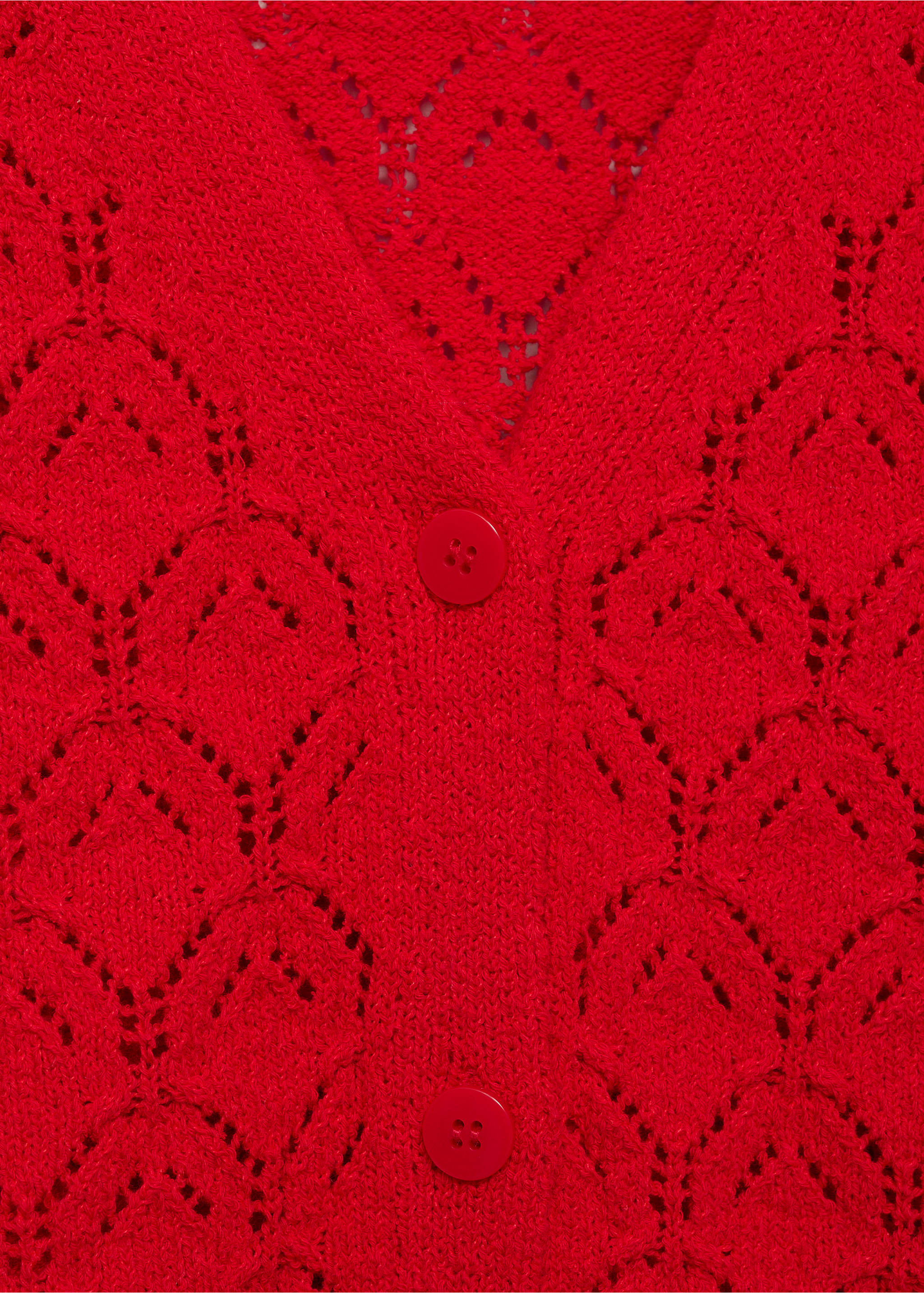 Cardigan maille détails ajourés - Détail de l'article 8, Rouge. Ref: 87047182-00.
