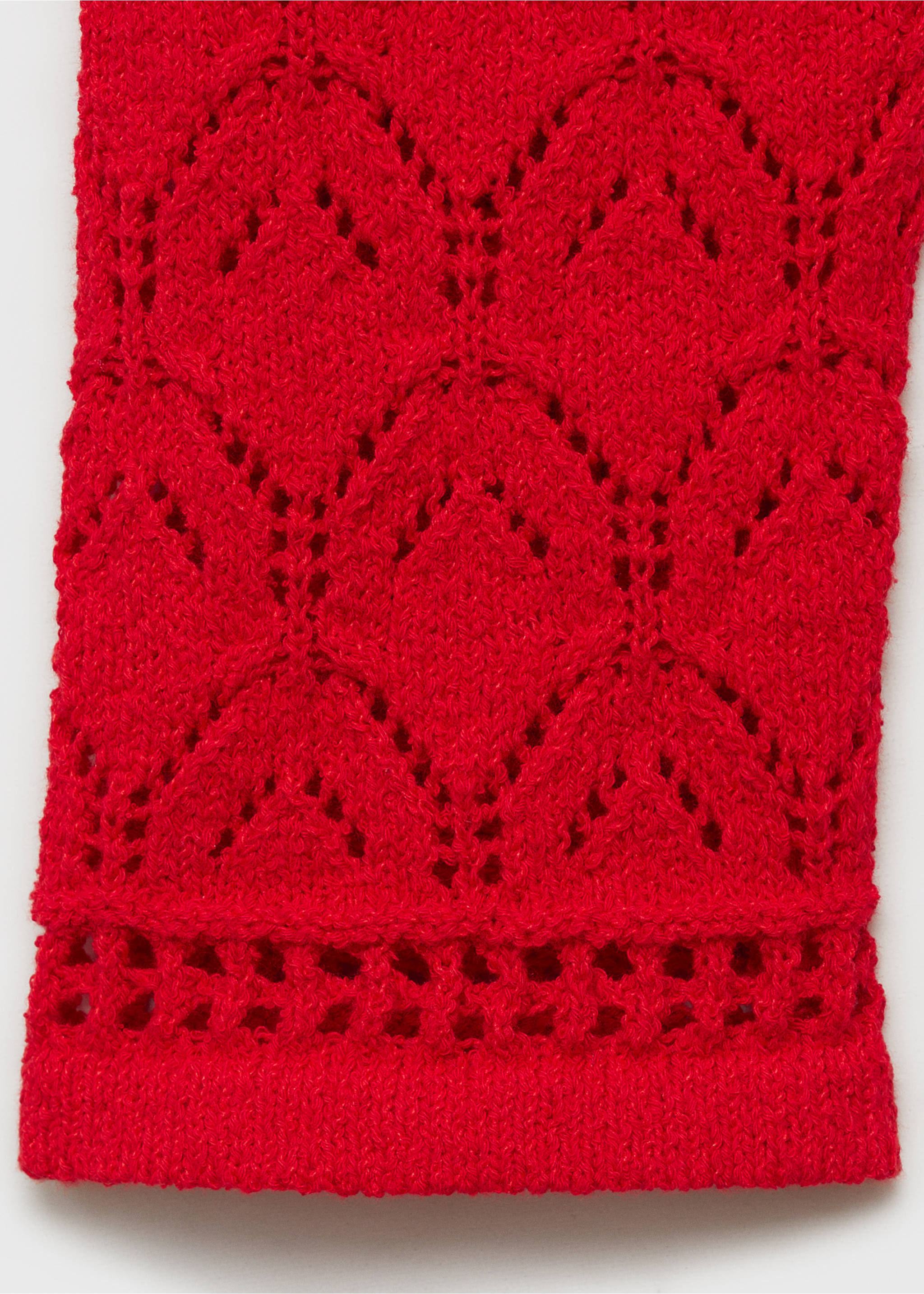 Cardigan maille détails ajourés - Détail de l'article 0, Rouge. Ref: 87047182-00.
