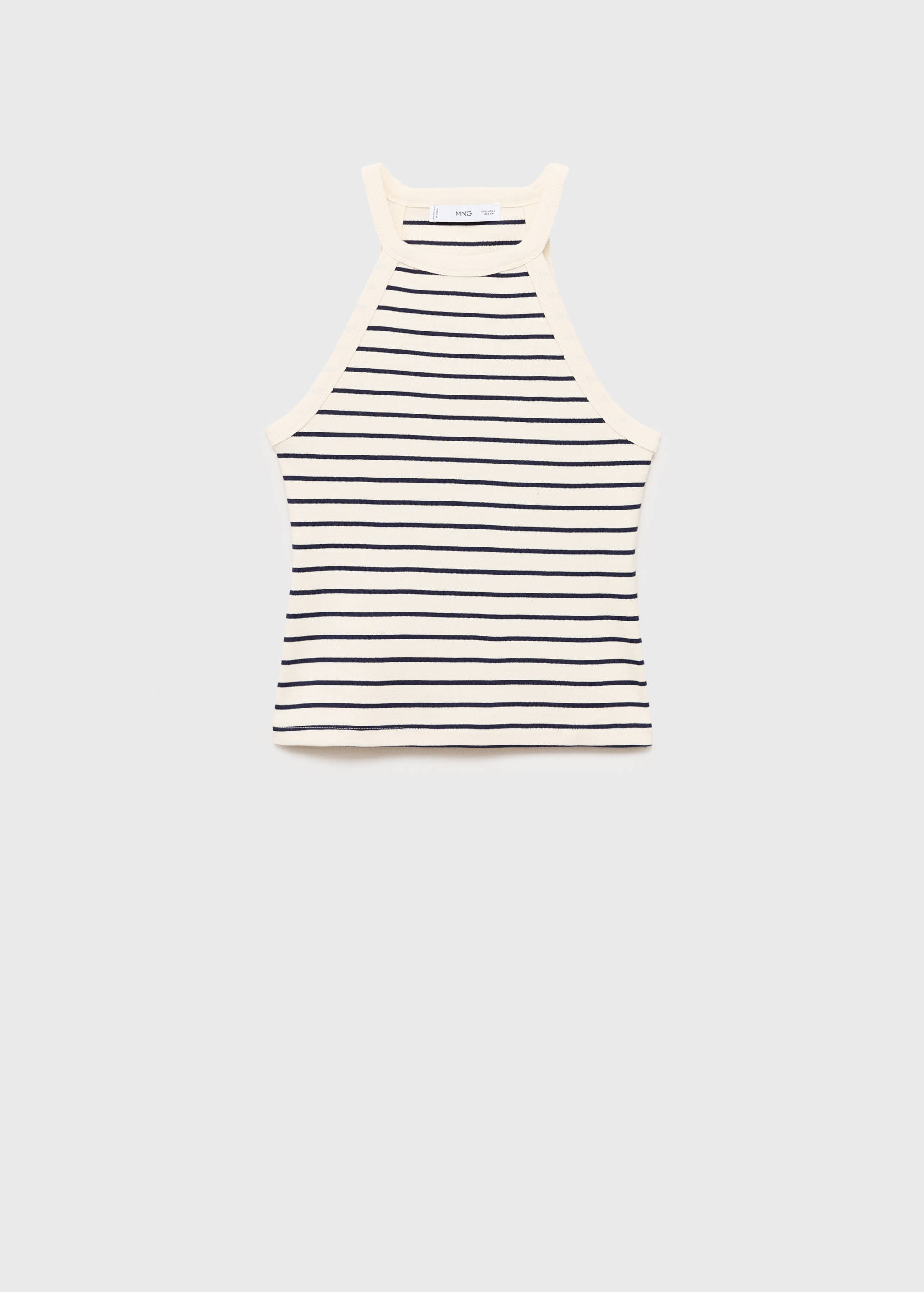 Top z dekoltem halter w paski - Artykuł bez modela/modelki