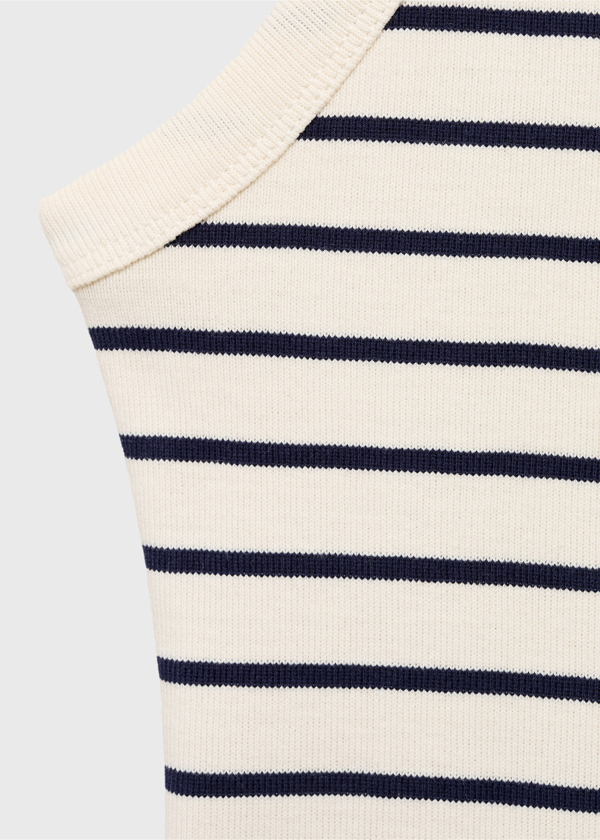 Striped halter-neck top - Details of the article 0, Dark Navy. Ref: 87047183-00.