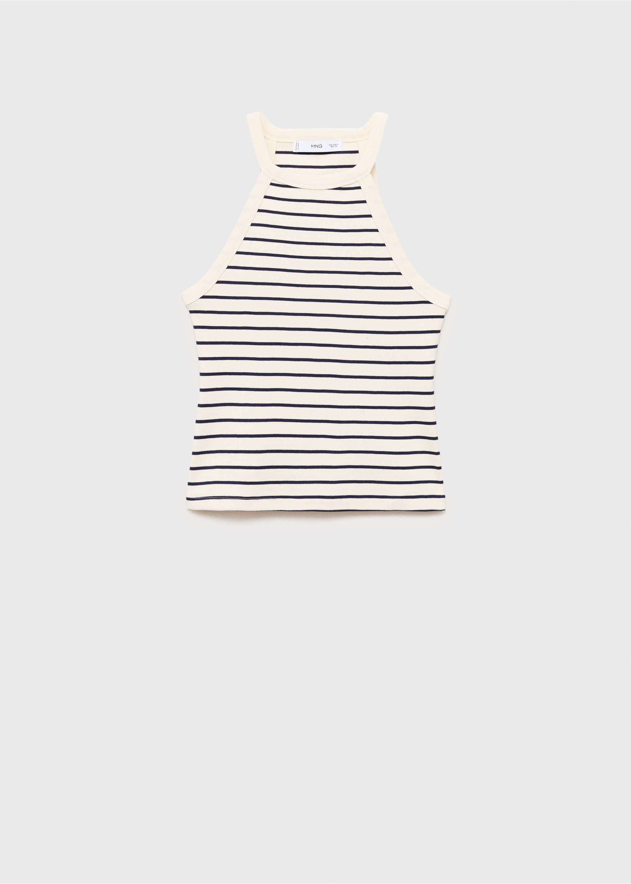 Striped halter-neck top - Article without model, Dark Navy. Ref: 87047183-00.
