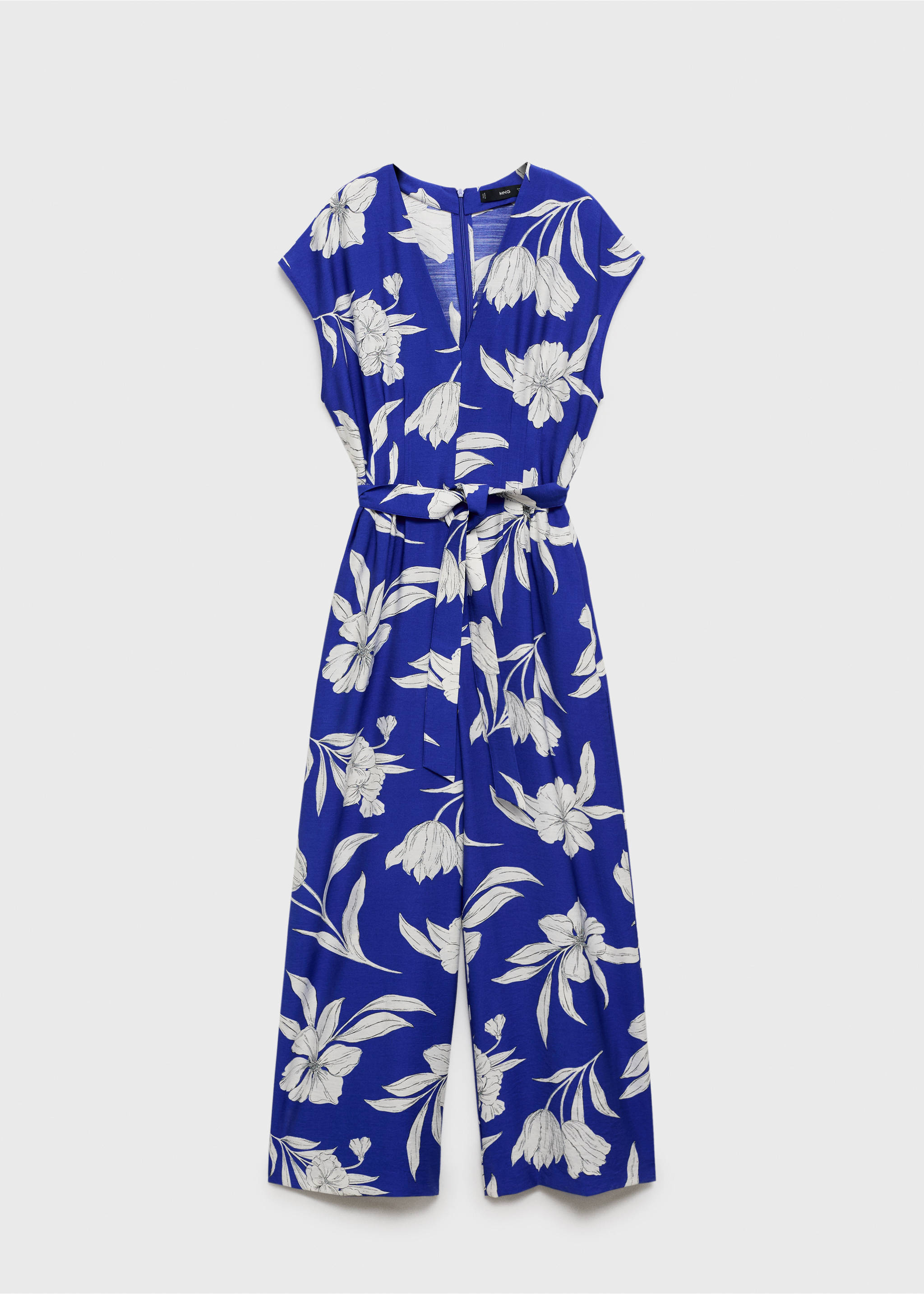 Printed long jumpsuit with belt - Article without model, Blue. Ref: 87047184-00.