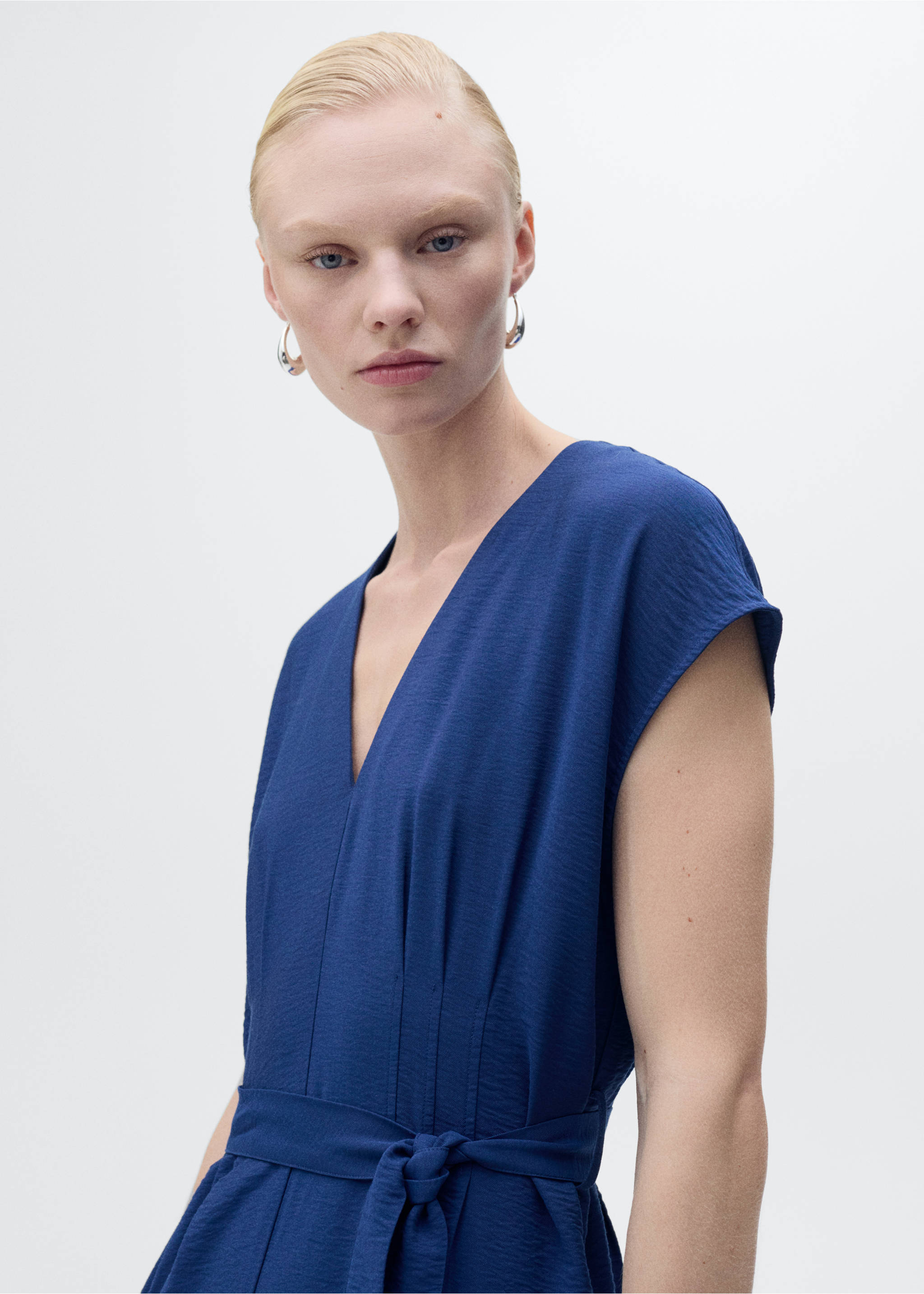 Mintás hosszú nadrágruha övvel - A termék adatai 1, Tintakék. Ref: 87047184-00.