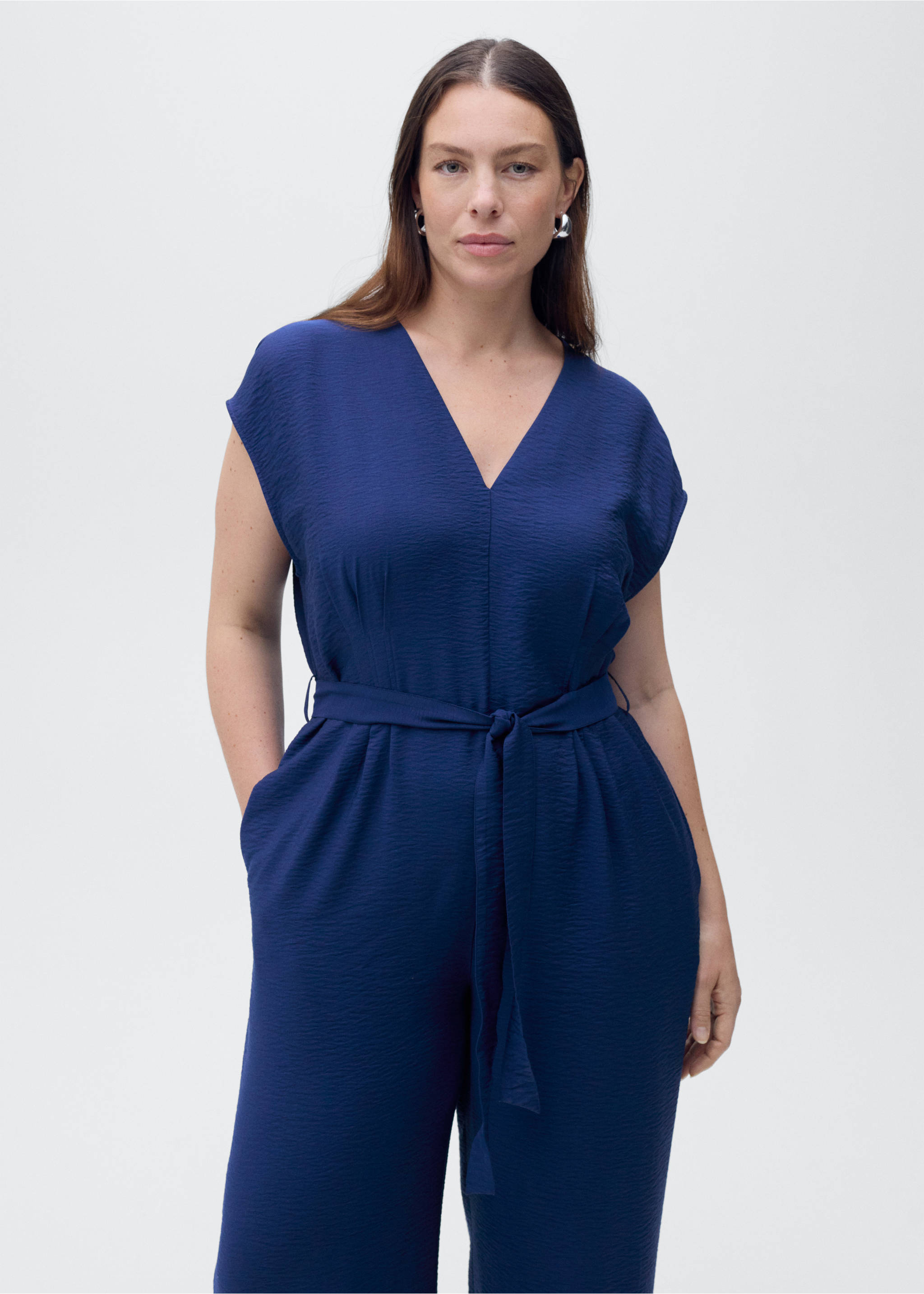 Mintás hosszú nadrágruha övvel - A termék adatai 5, Tintakék. Ref: 87047184-00.