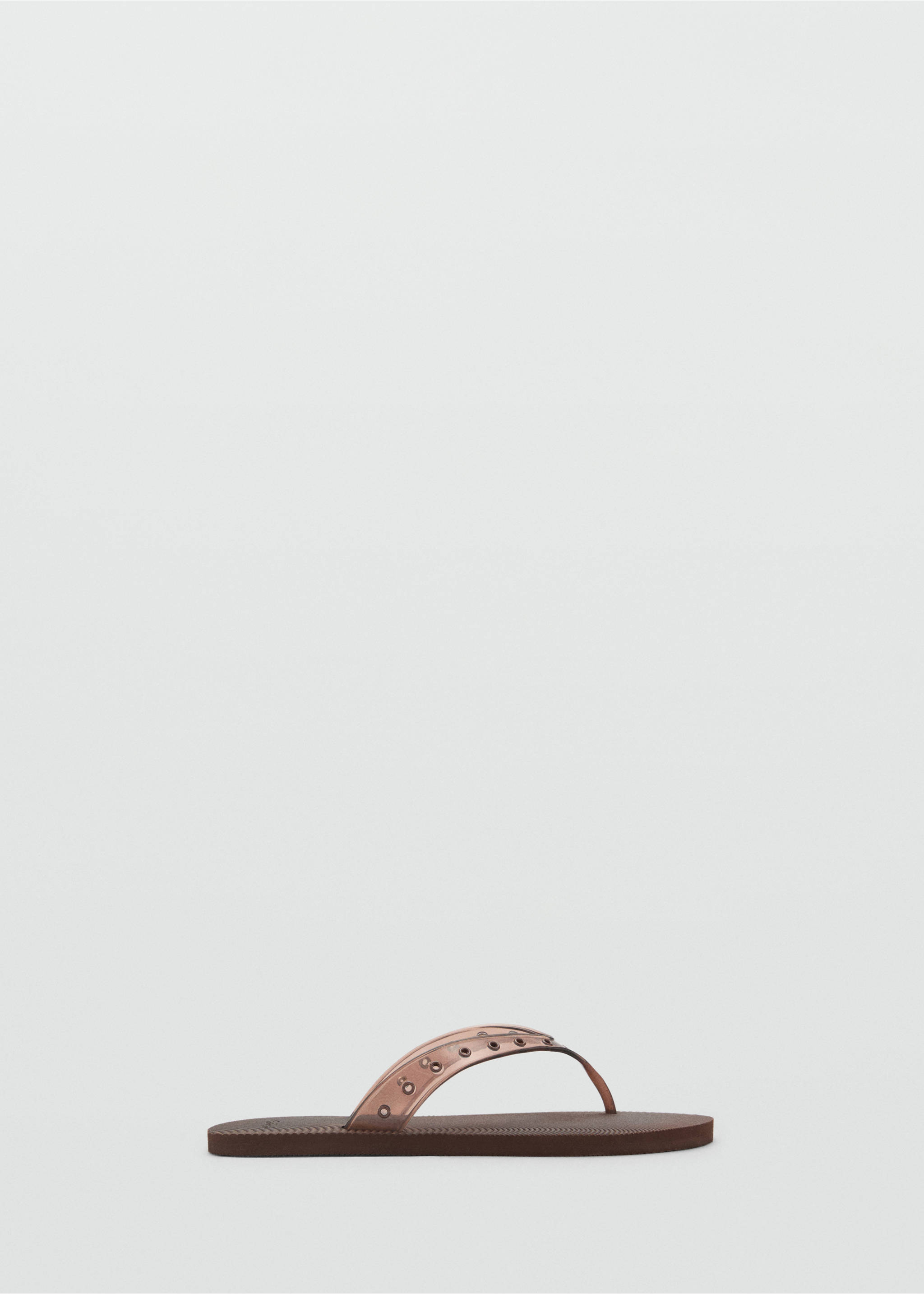 Vinyl strappy sandals with eyelets - Article without model, Chocolate. Ref: 87047186-00.