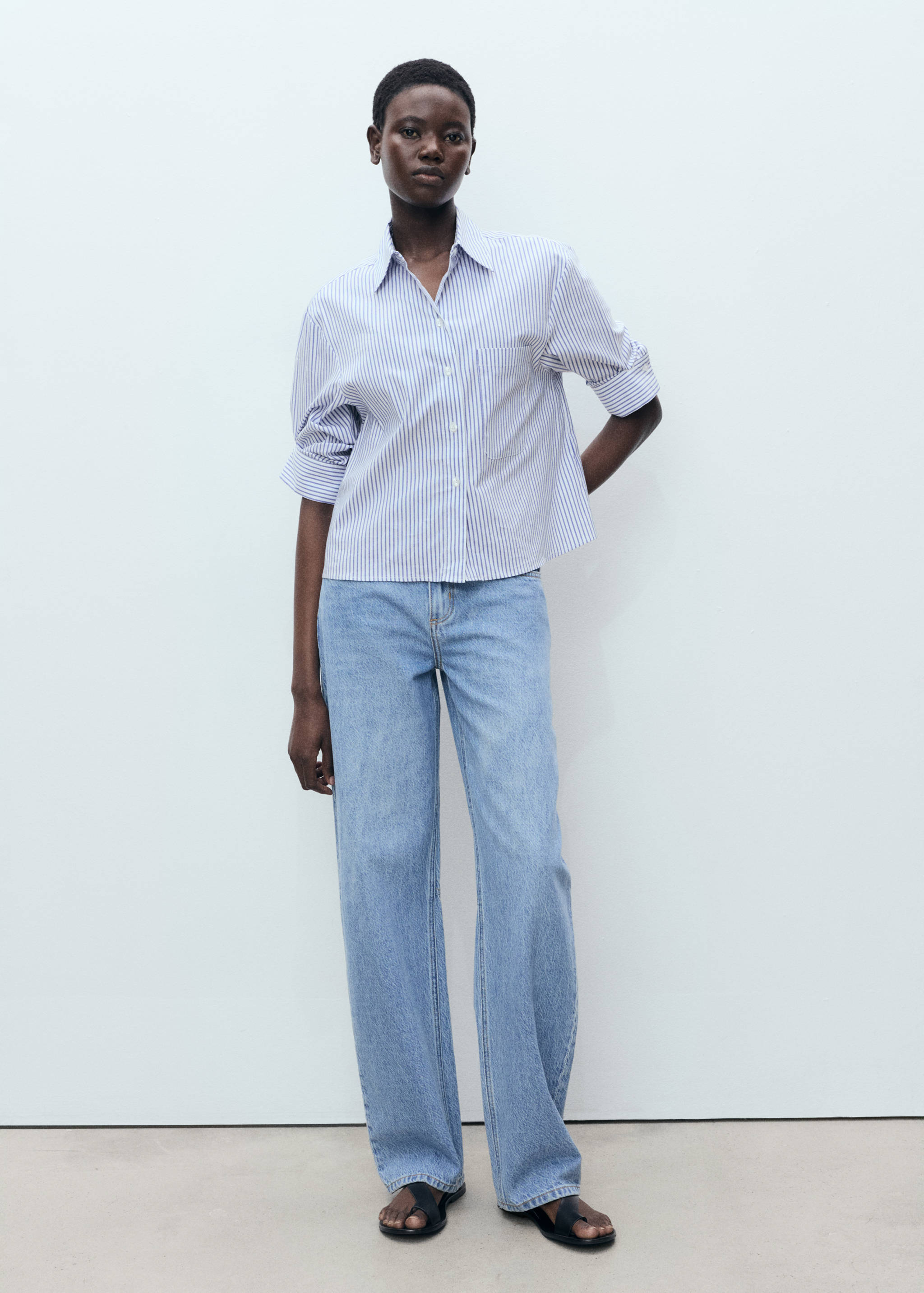 Striped multi-position sleeve shirt - General plane