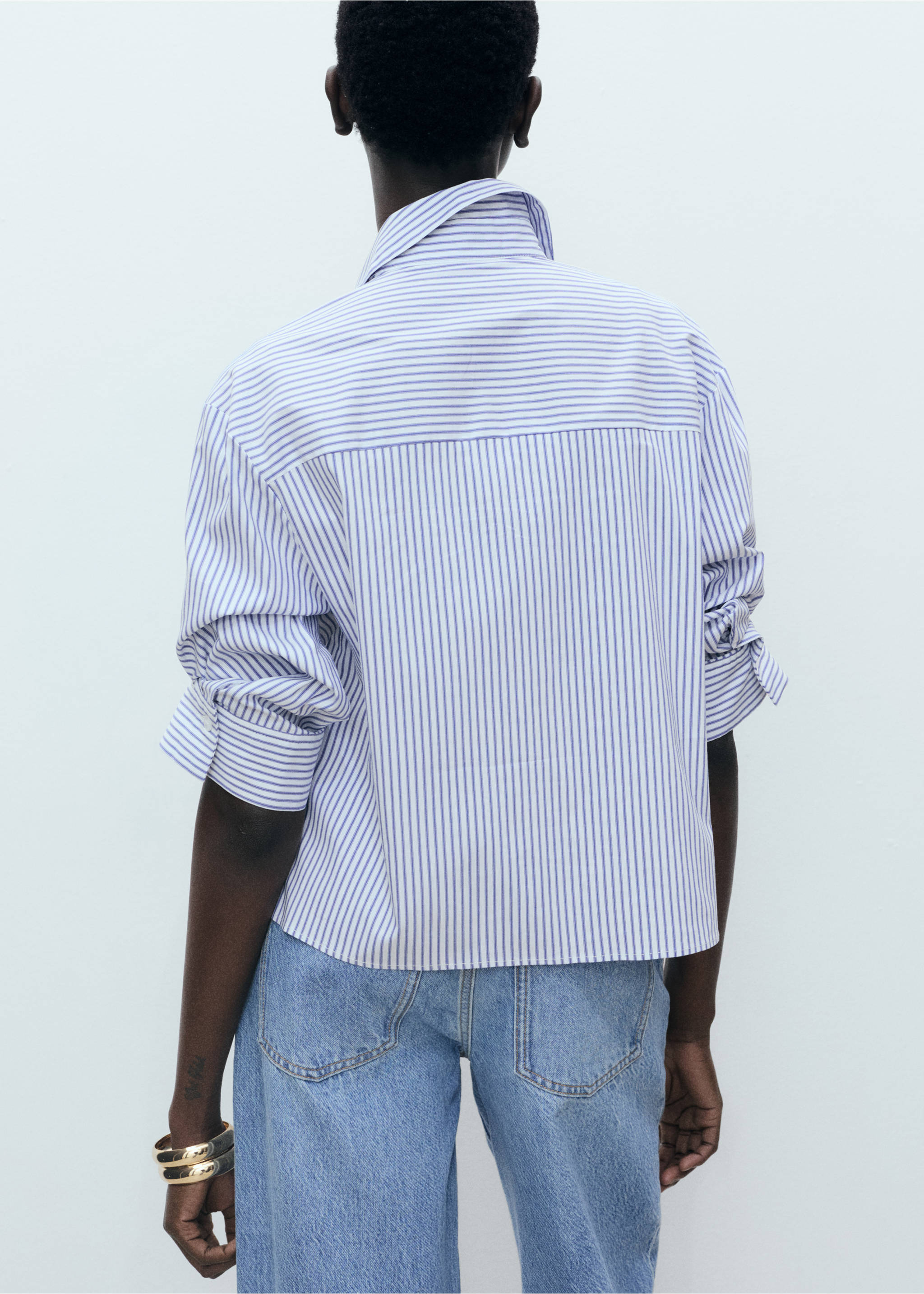 Striped multi-position sleeve shirt - Reverse of the article, Blue. Ref: 87047188-00.