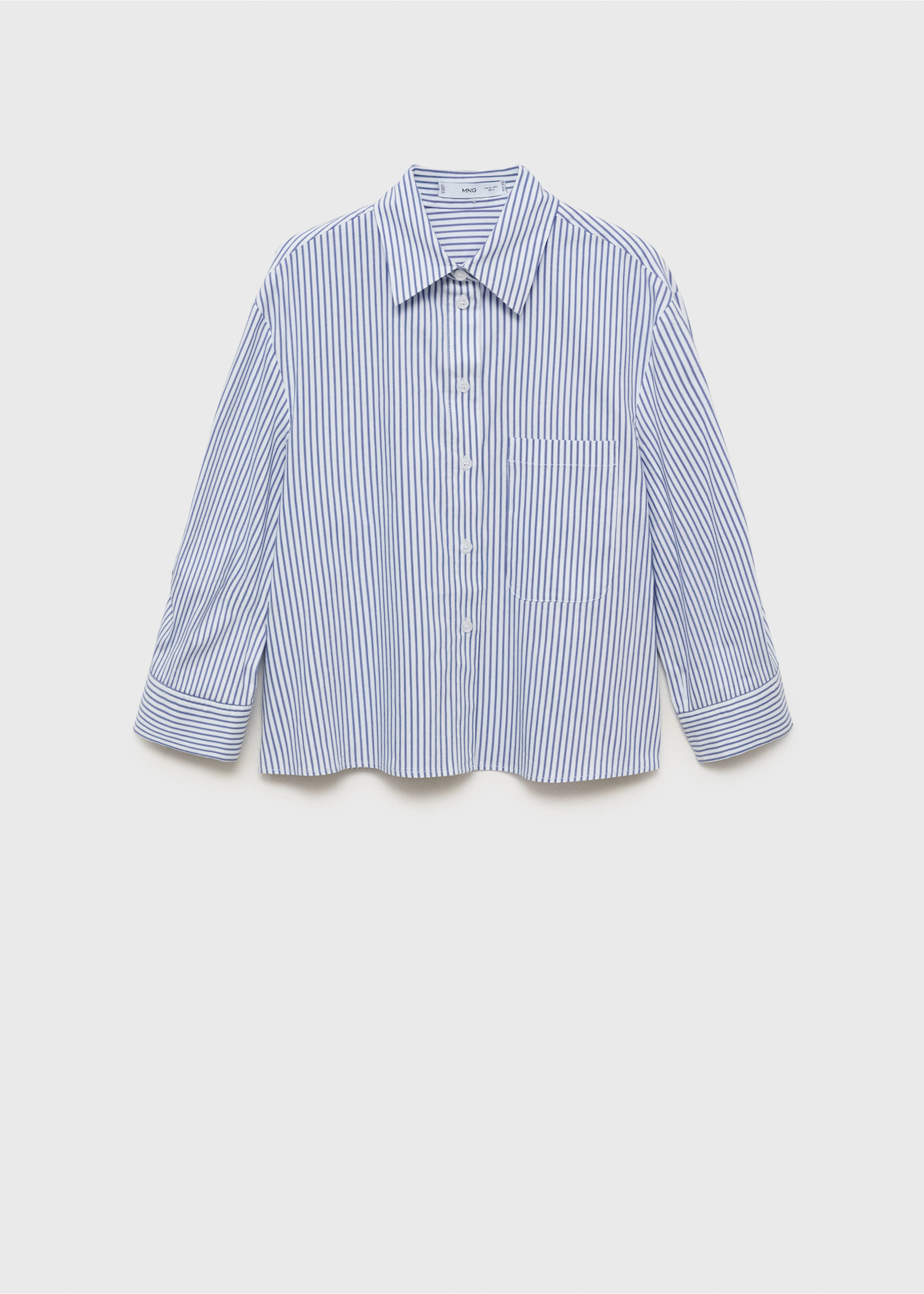 Striped multi-position sleeve shirt - Article without model, Blue. Ref: 87047188-00.
