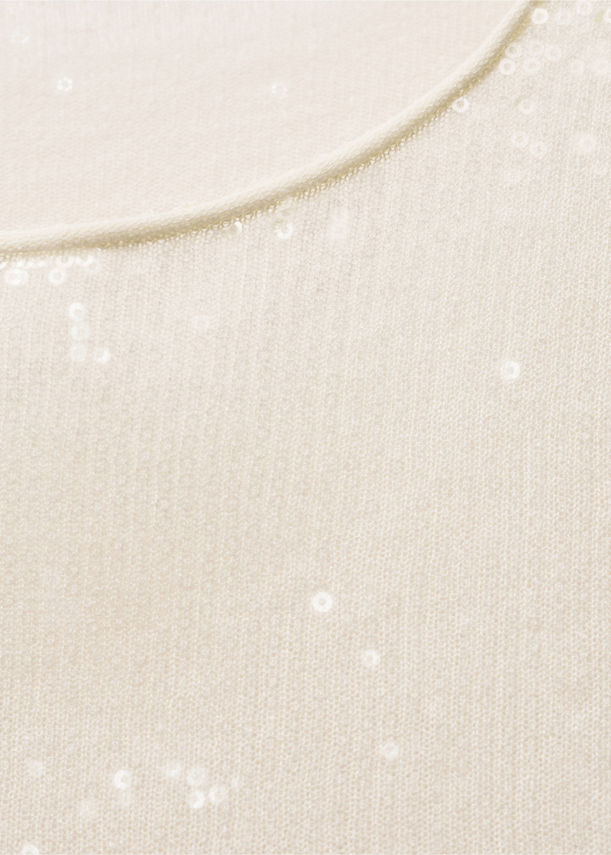 Short-sleeved sequin knitted sweater - Details of the article 8, Vanilla. Ref: 87047190-00.