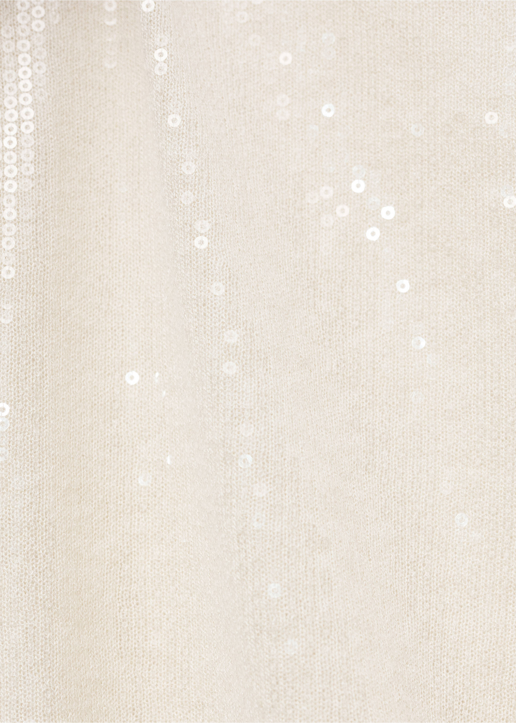 Short-sleeved sequin knitted sweater - Details of the article 0, Vanilla. Ref: 87047190-00.