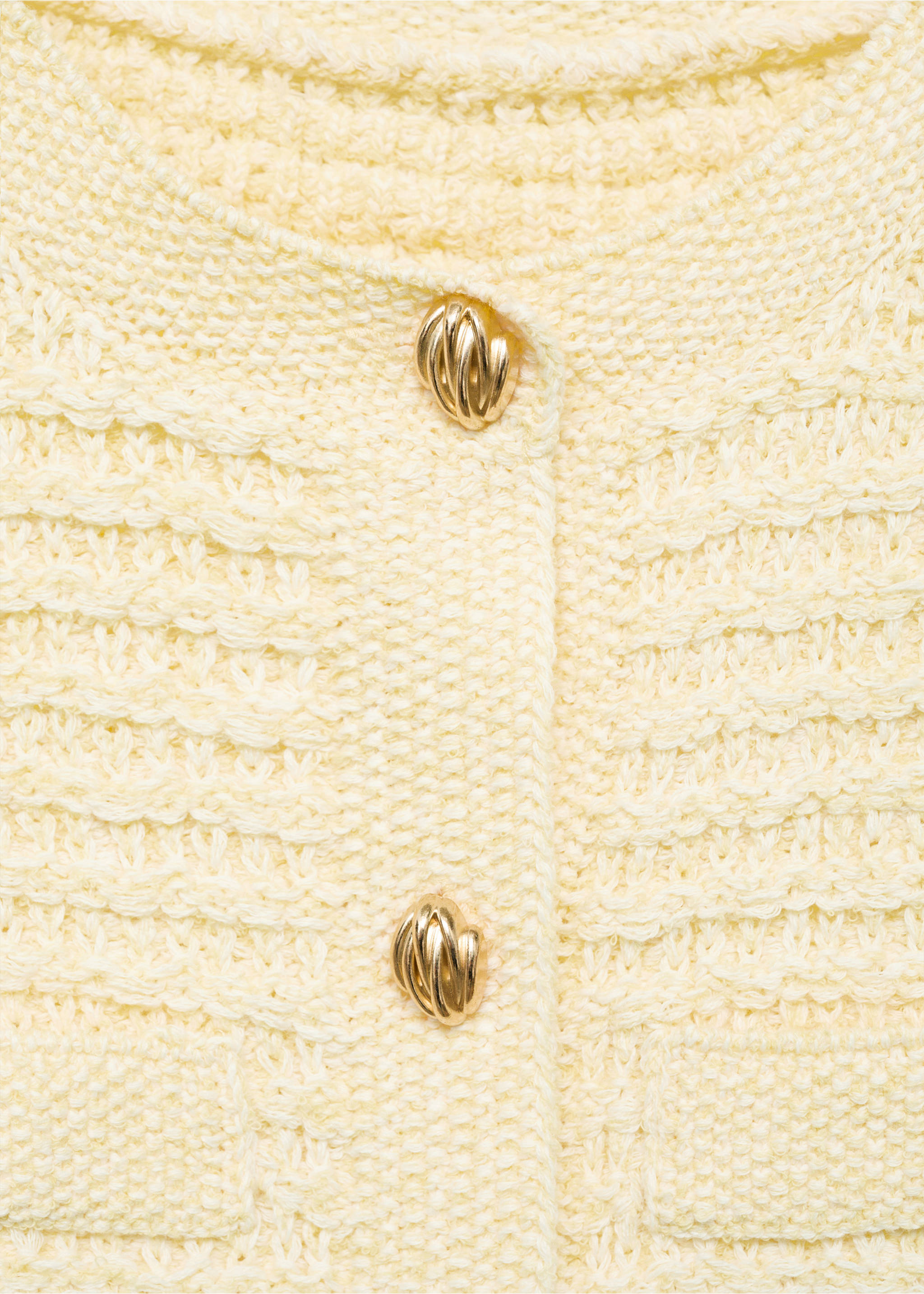 Cardigan maille boutons bijoux - Détail de l'article 8, Jaune pastel. Ref: 87047191-00.