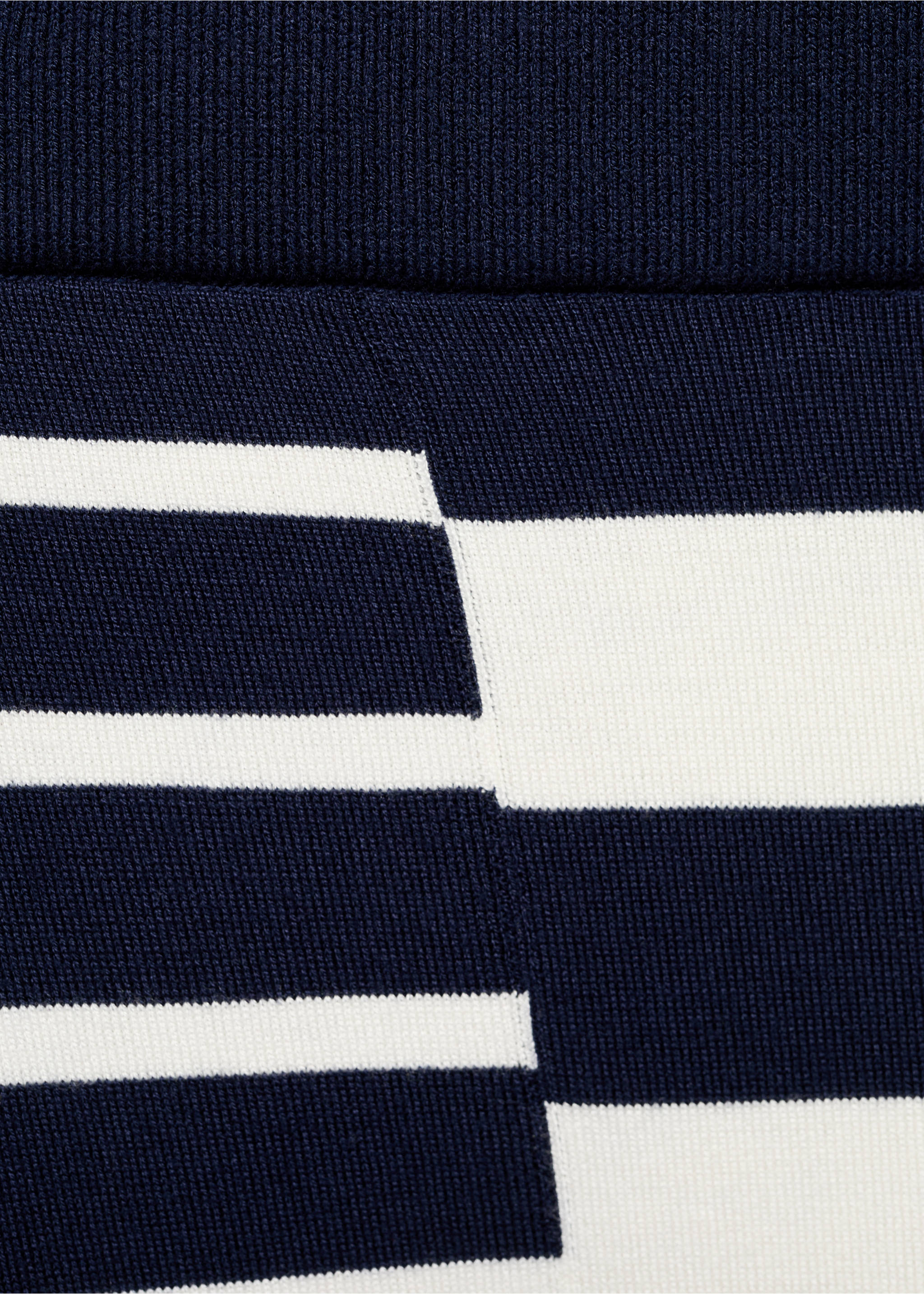 Asymmetrical striped knit skirt - Details of the article 8, Dark Navy. Ref: 87047192-00.