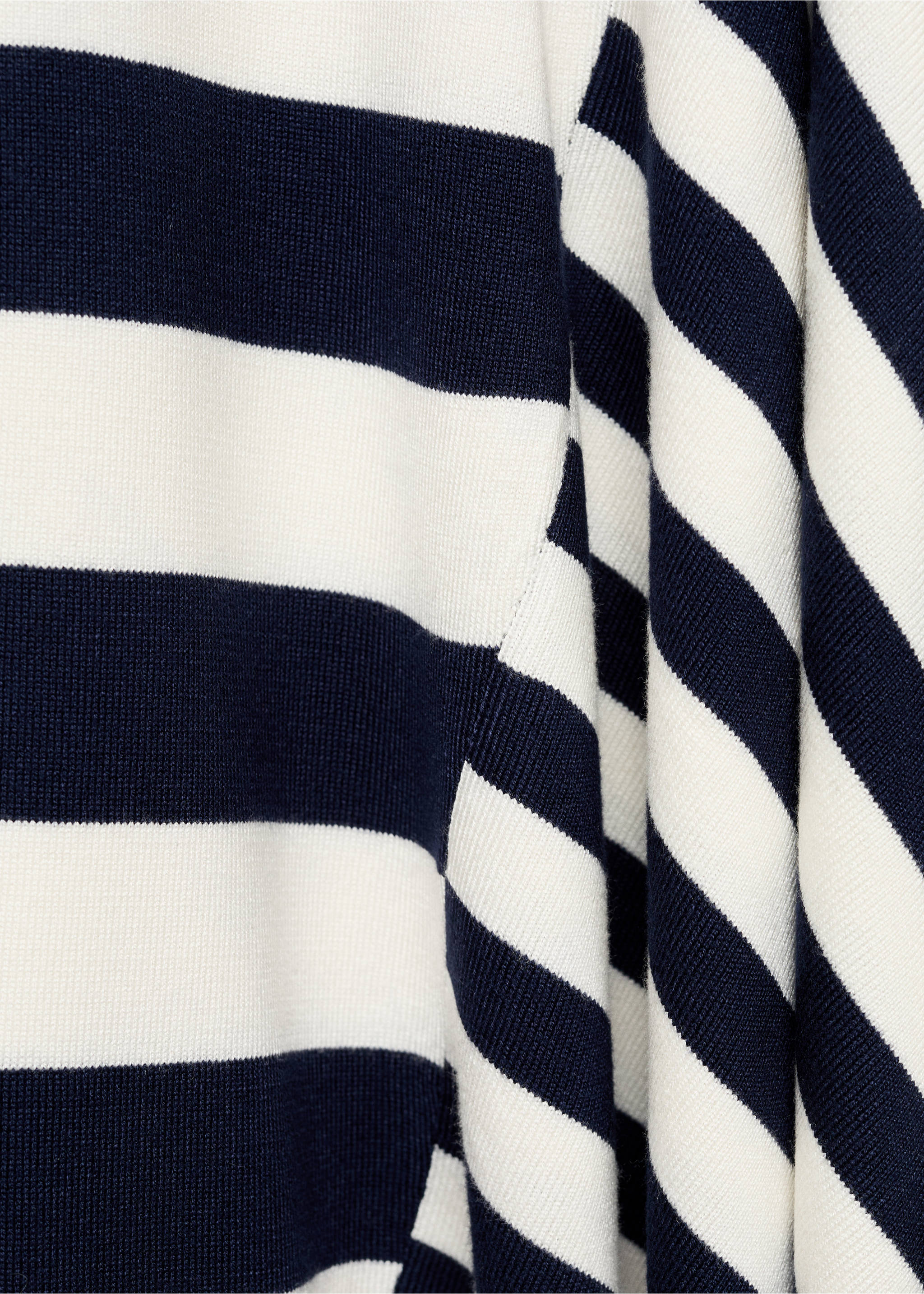 Asymmetrical striped knit skirt - Details of the article 0, Dark Navy. Ref: 87047192-00.