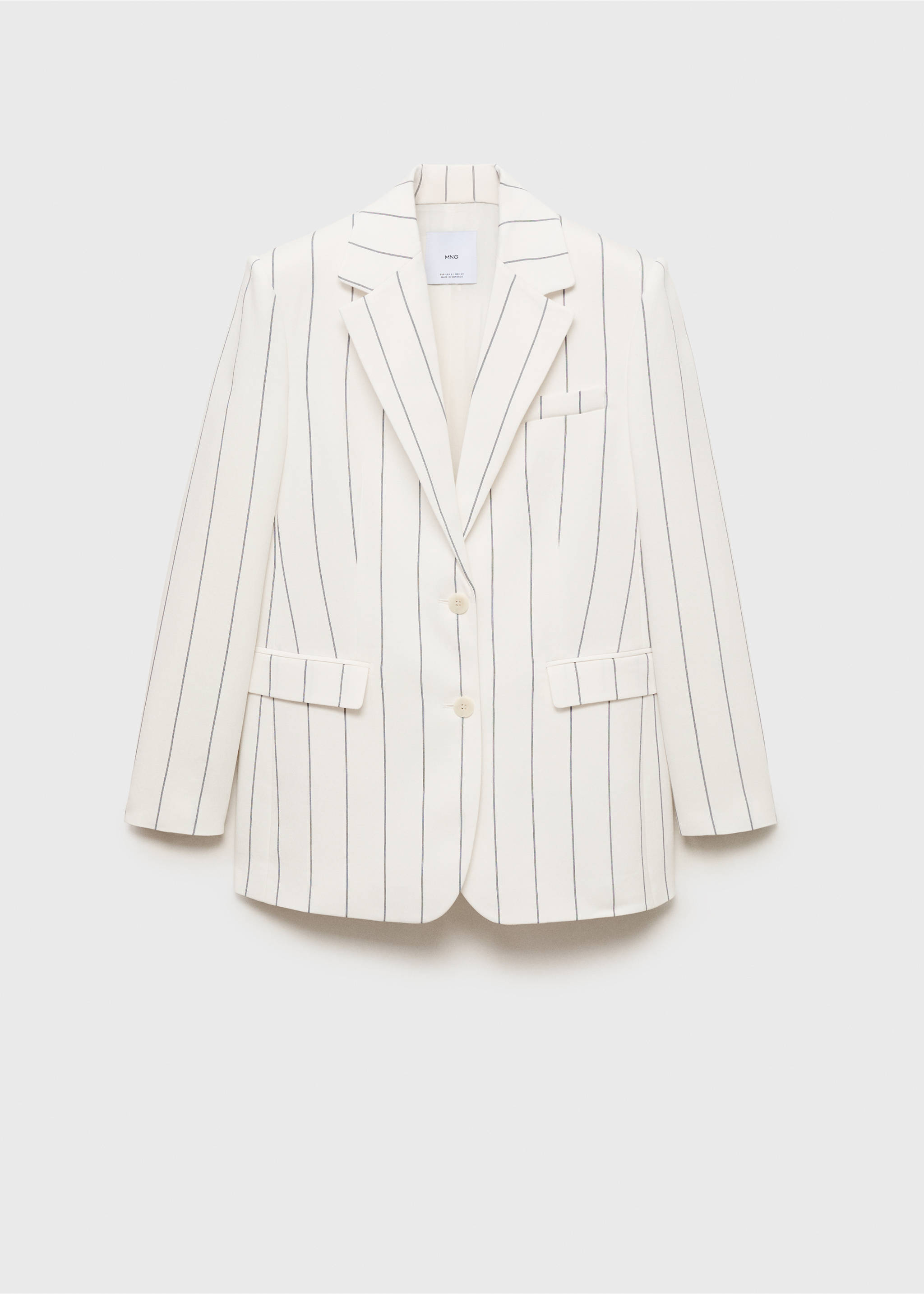 Pinstripe suit jacket - Article without model, White. Ref: 87047195-00.