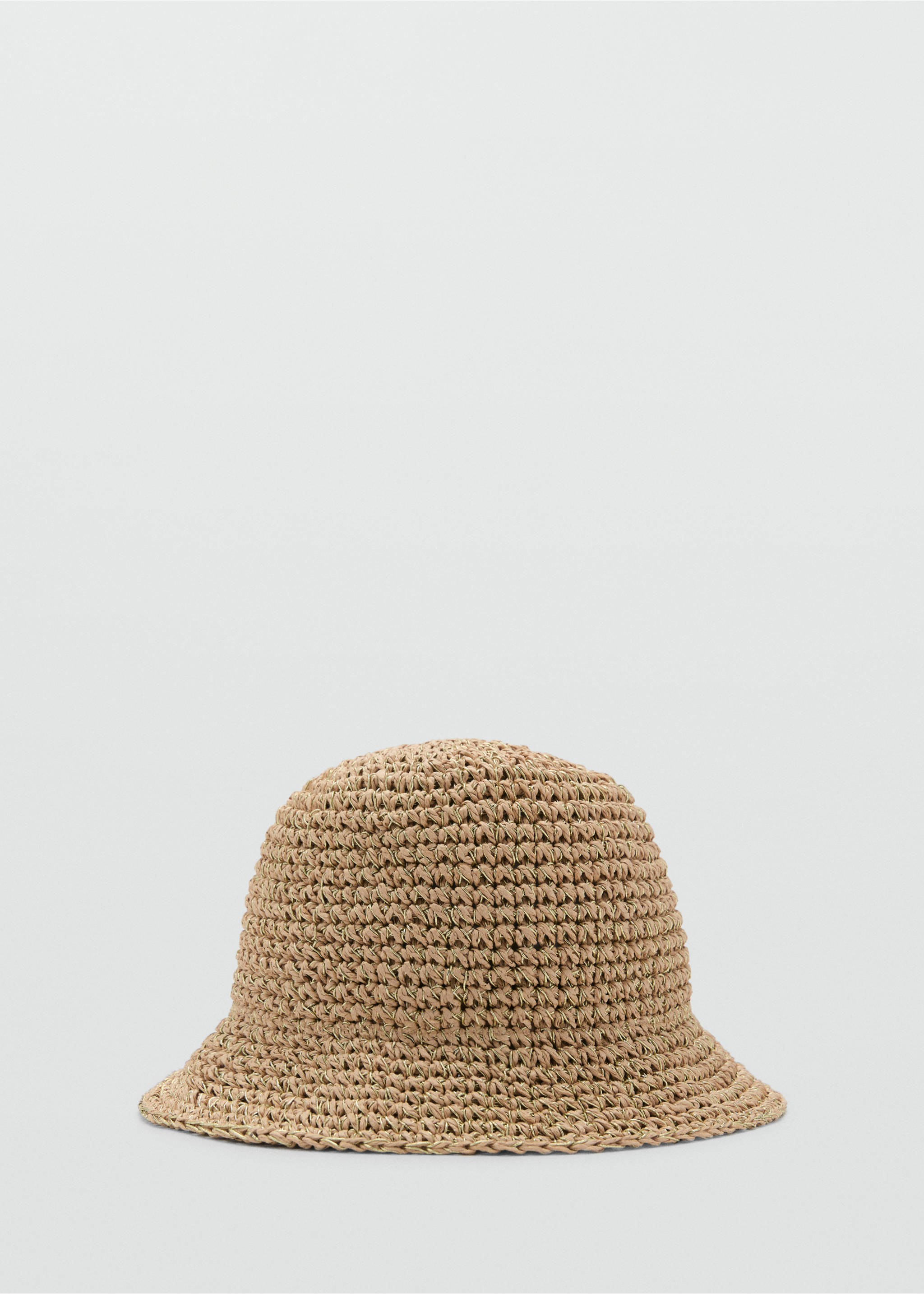 Lurex straw bucket hat - Article without model, Beige. Ref: 87047671-00.