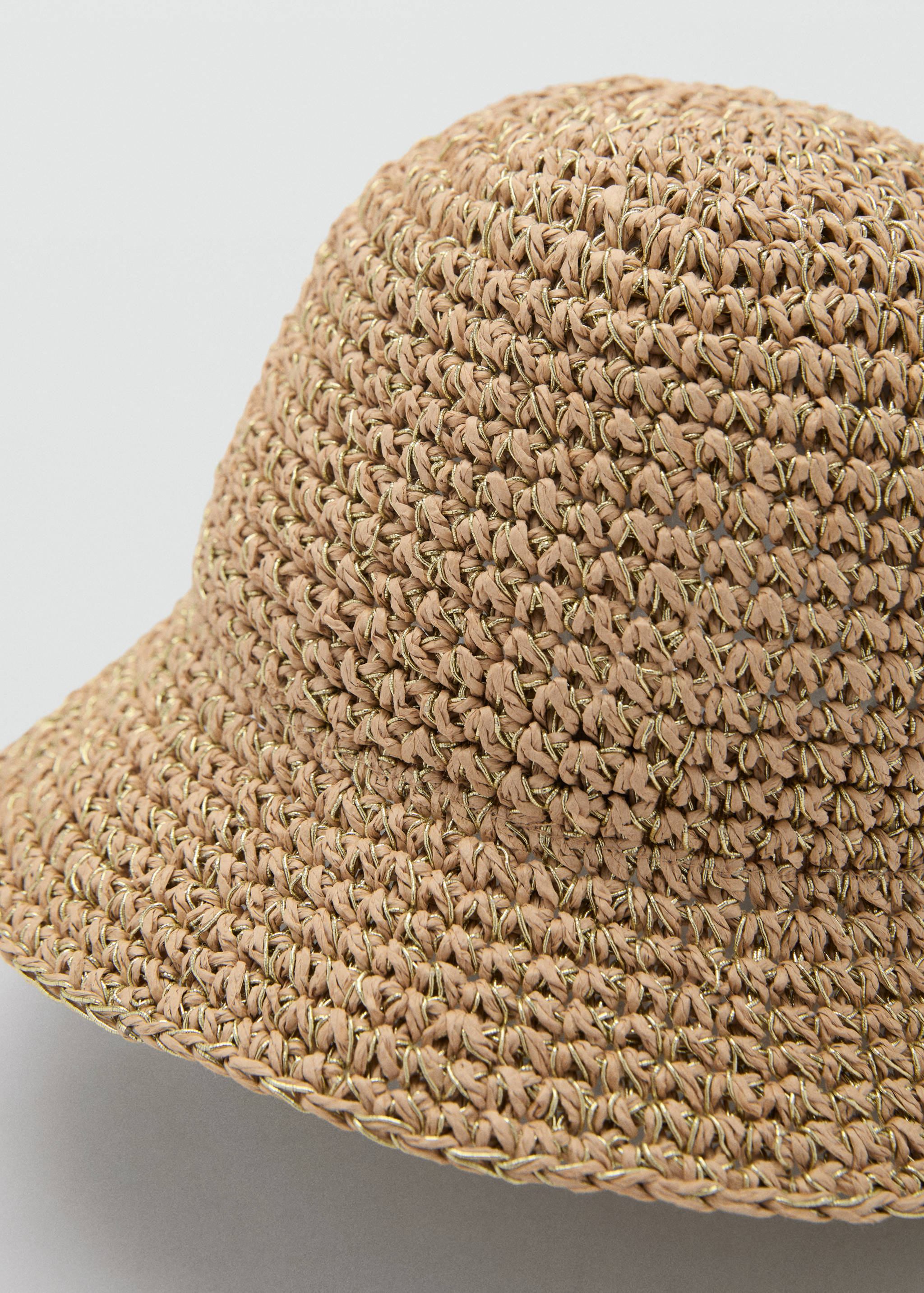 Lurex straw bucket hat - Medium plane