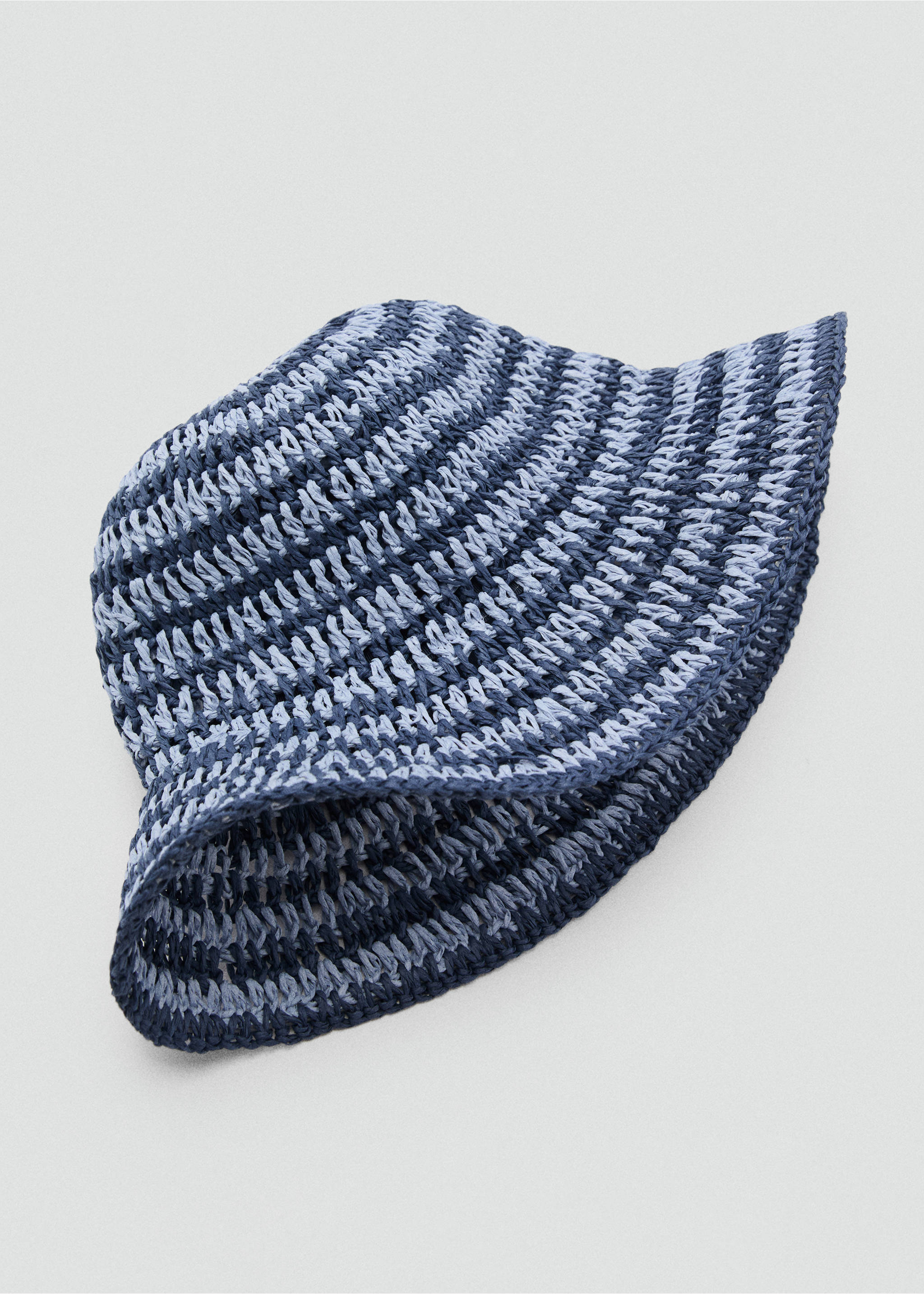 Natural fibre bucket hat - Details of the article 1, Blue. Ref: 87047672-00.