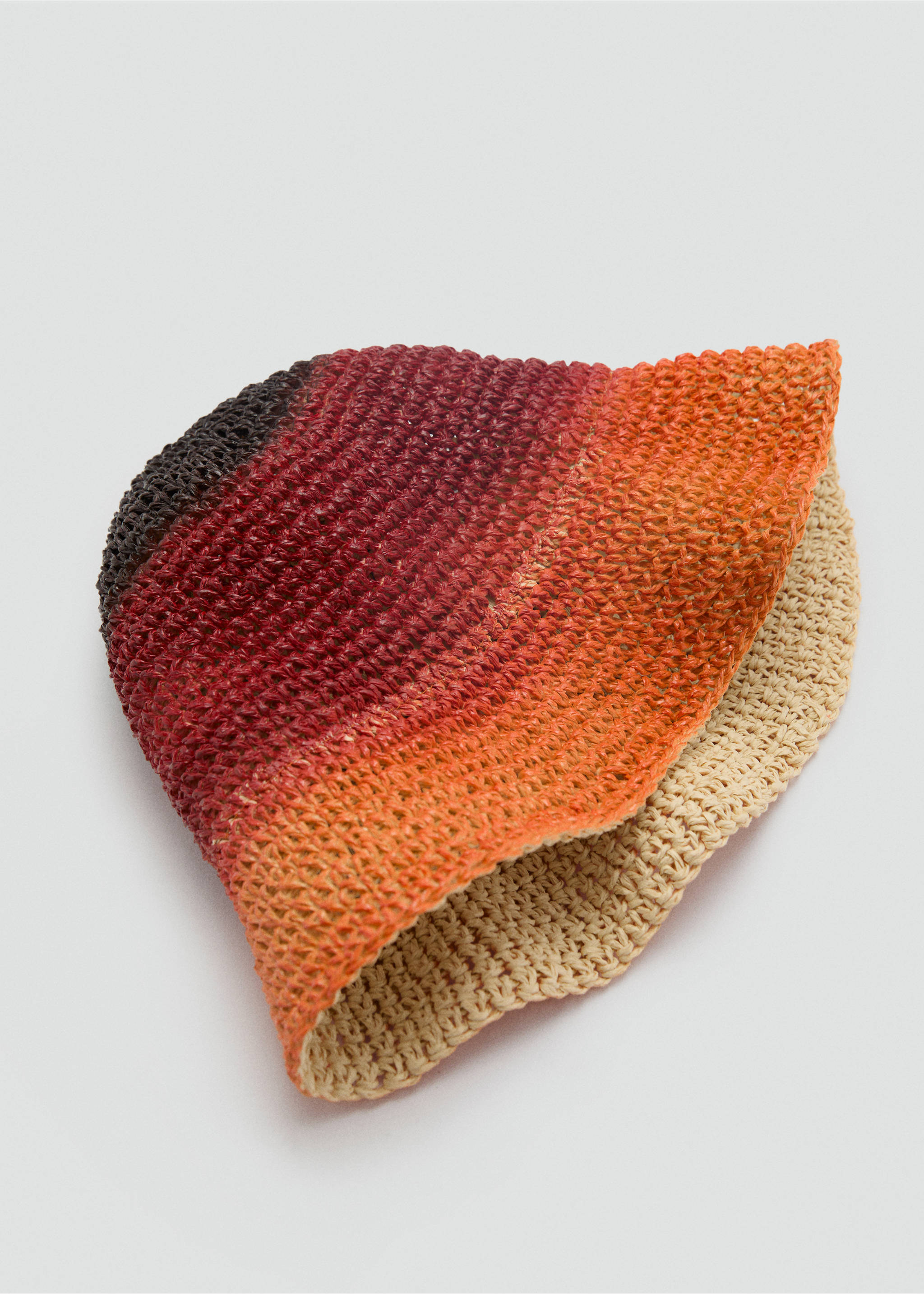 Natural fiber gradient hat - Details of the article 1, Orange. Ref: 87047673-00.