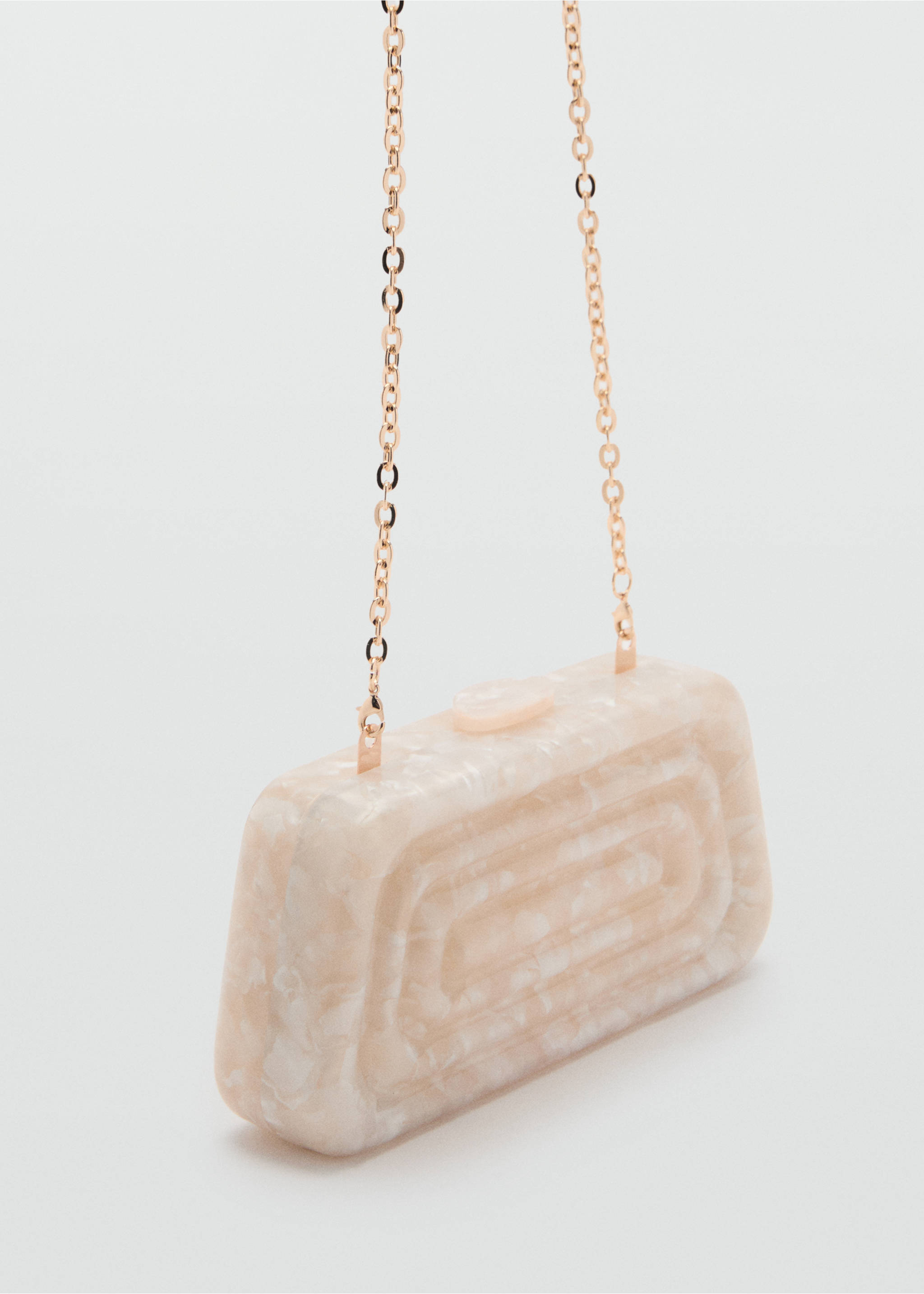 Pearl-effect clutch bag - Medium plane, Ivory White. Ref: 87047675-00.