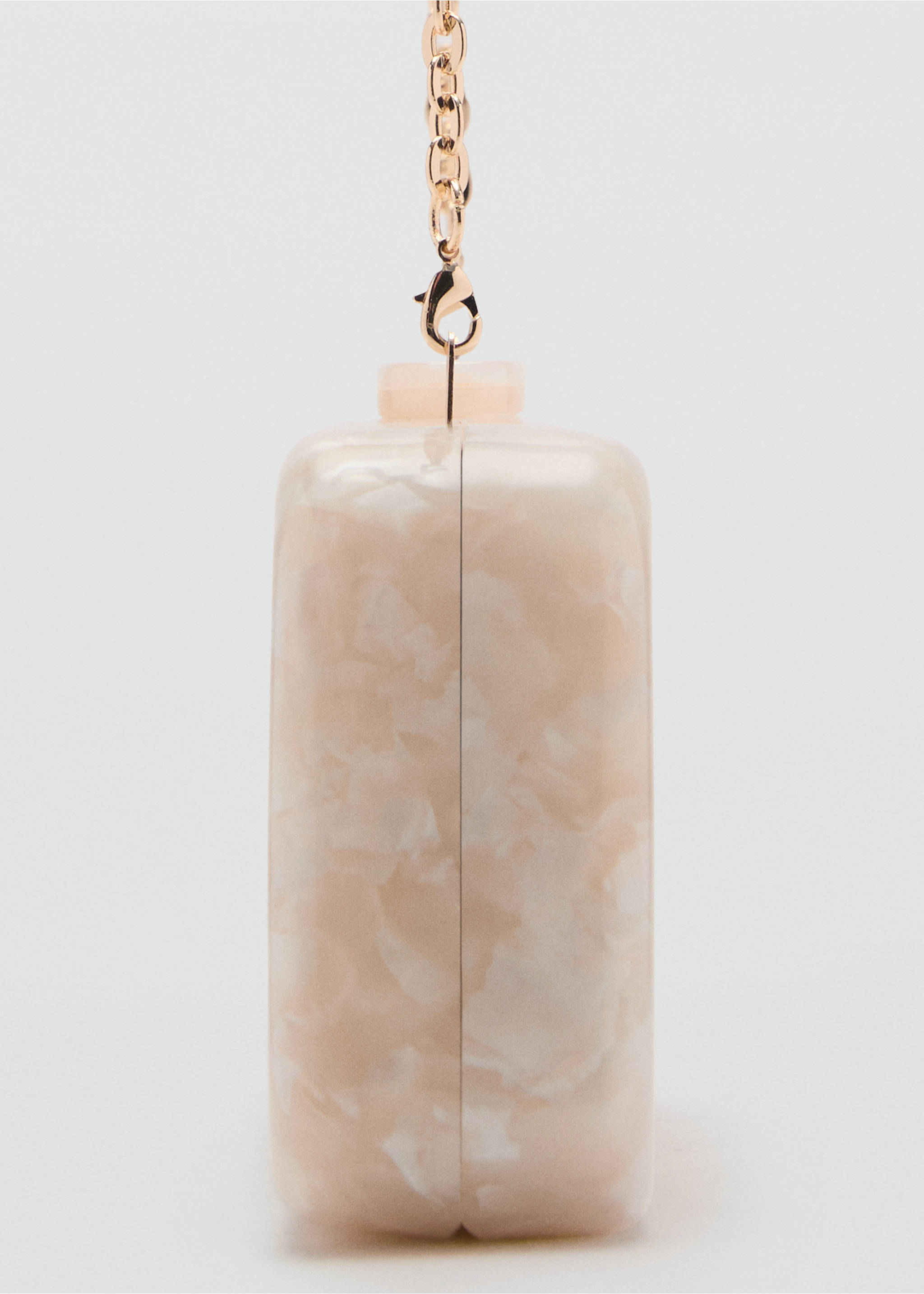 Pearl-effect clutch bag - Details of the article 2, Ivory White. Ref: 87047675-00.