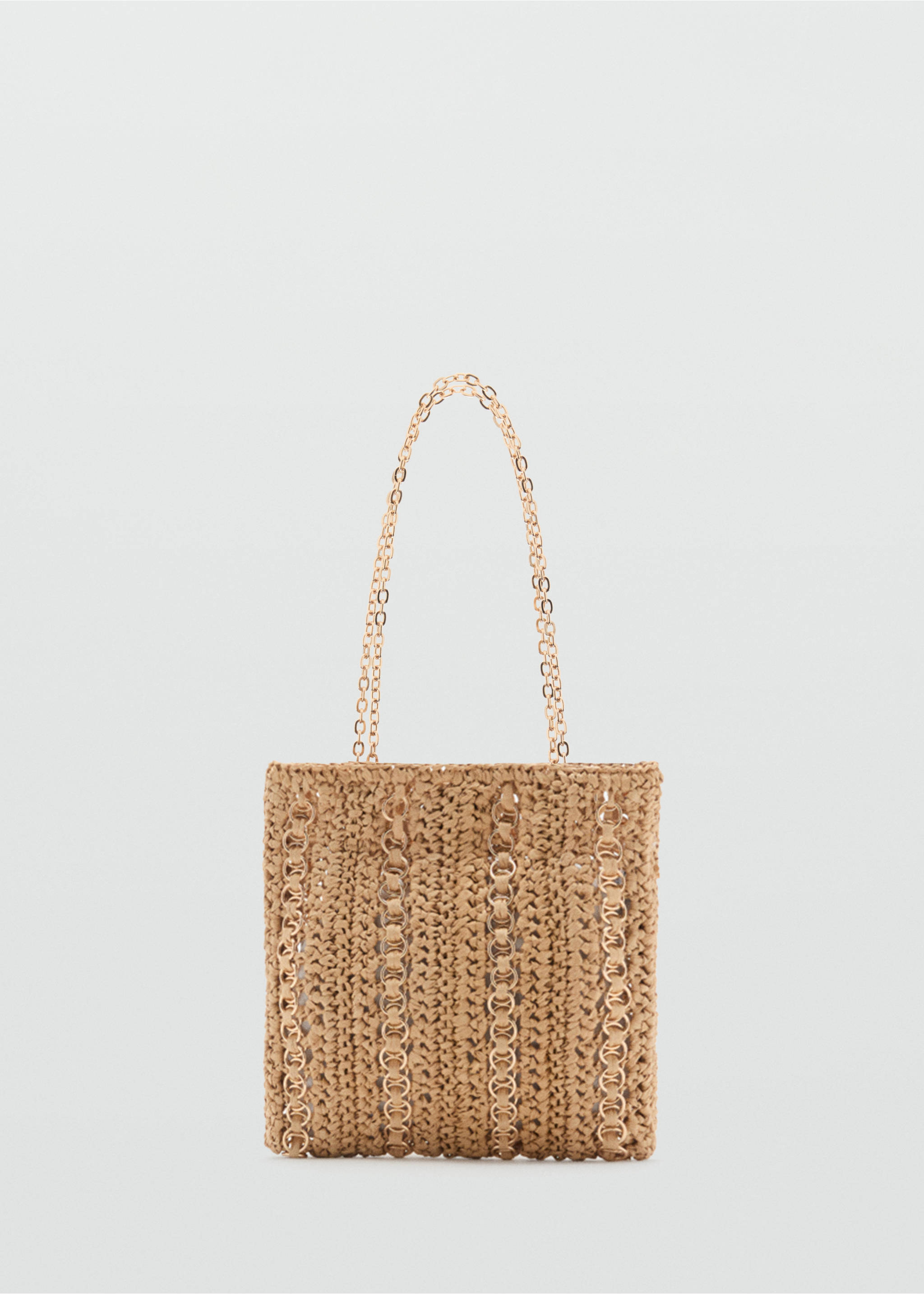 Natural fibre bag with metal rings - Article without model, Beige. Ref: 87047677-00.