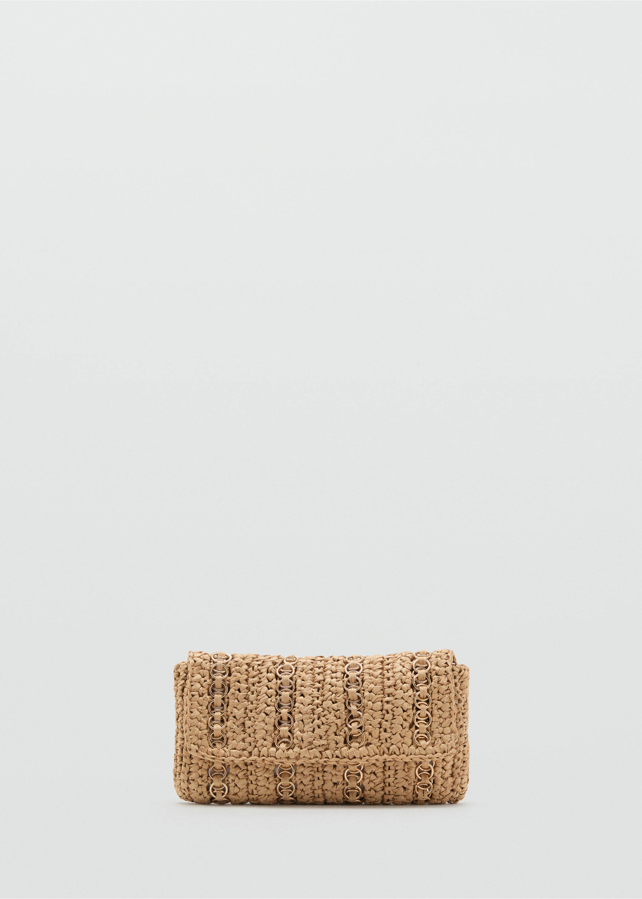 Natural fibre handbag with metal rings - Article without model, Beige. Ref: 87047678-00.